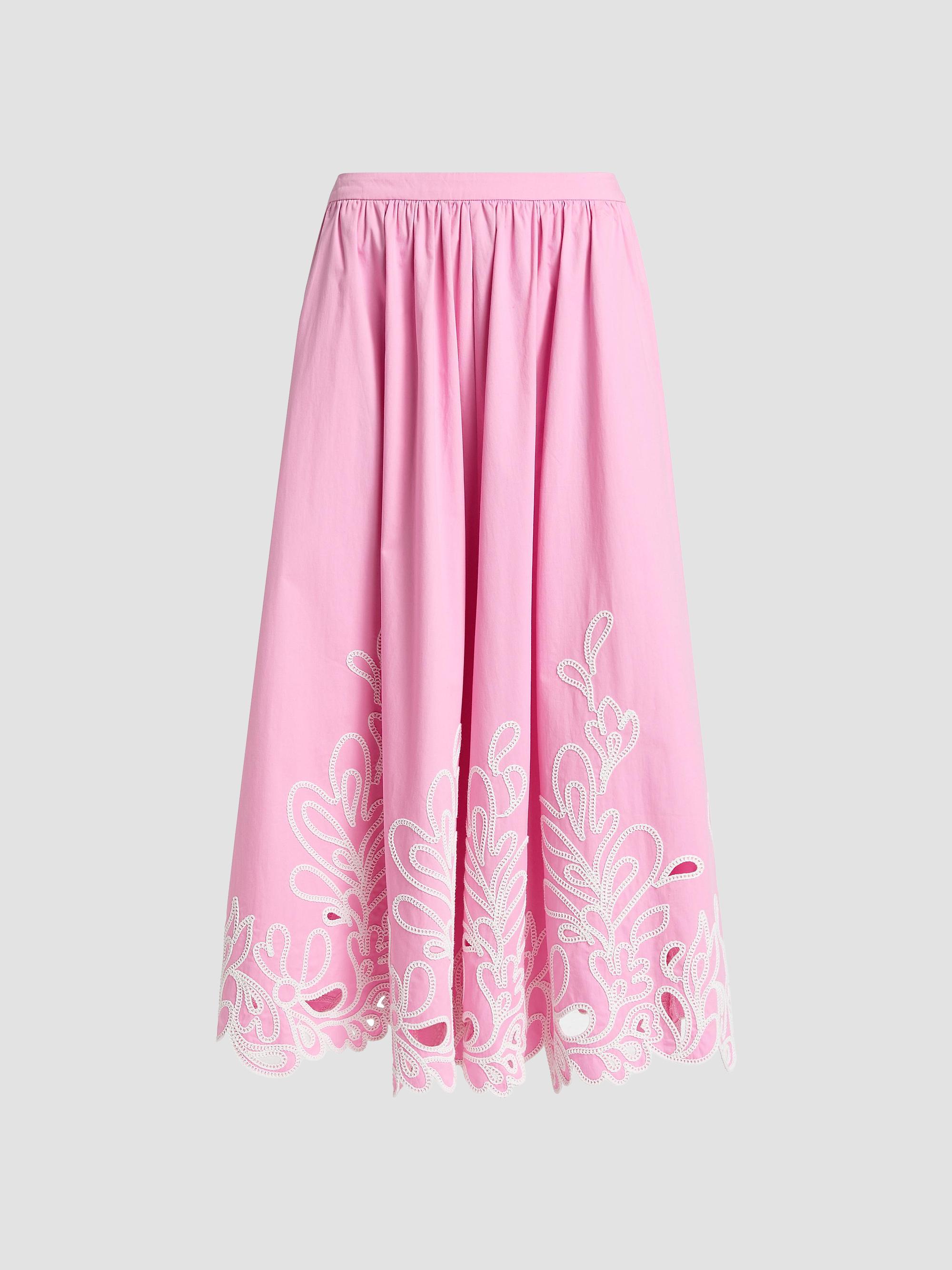 Cinq à Sept Espe Floral-Embroidered Cotton Maxi Skirt | Saks Fifth