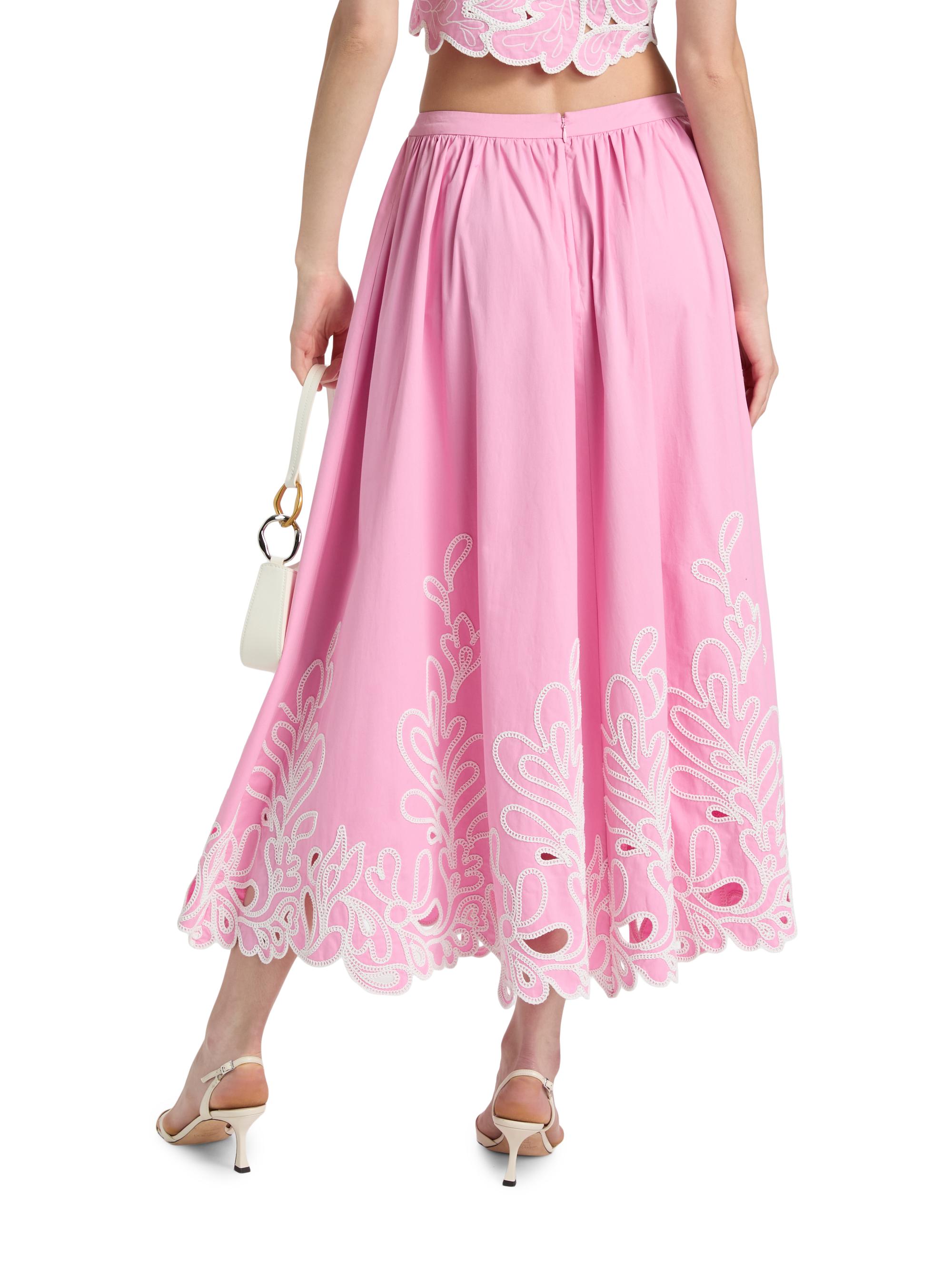 Cinq à Sept Espe Floral-Embroidered Cotton Maxi Skirt | Saks Fifth