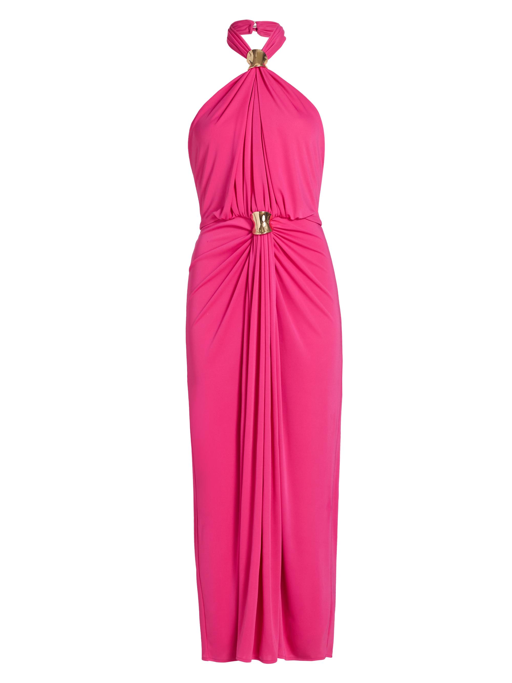 pale blue halter dress Caden Halter Neck Maxi Dress