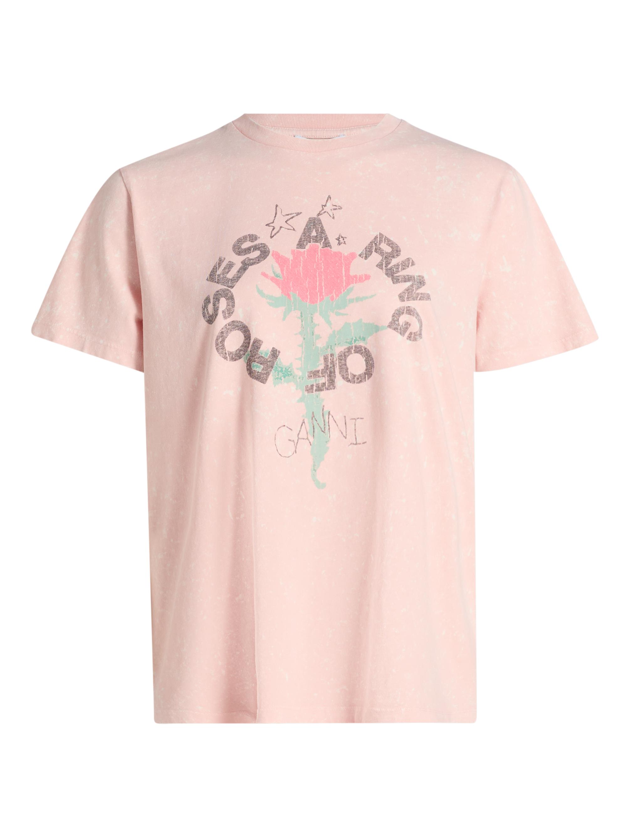 Ganni Women's Jersey Logo Oversized T-Shirt - Peach