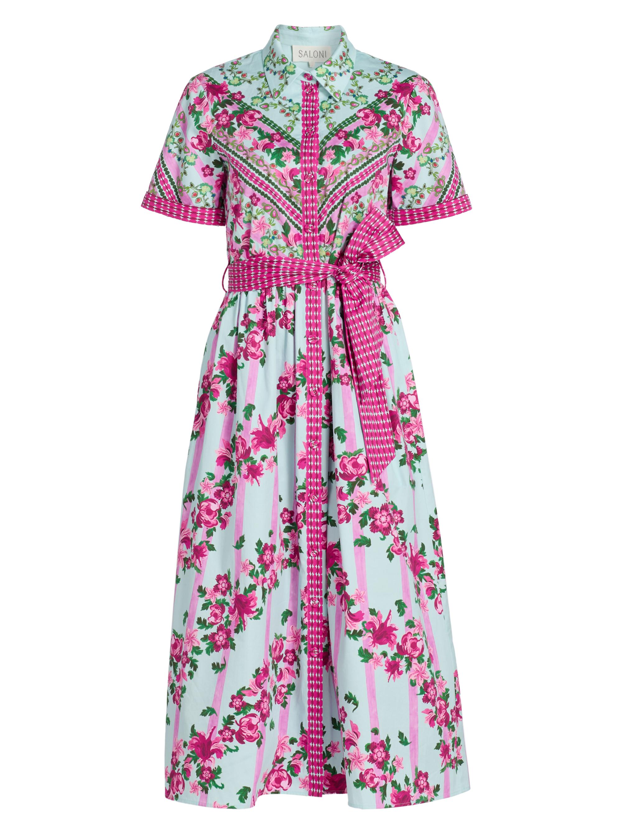 Saloni Women's Vivienne Striped Cotton Midi-Shirtdress - Bellis Ornamental