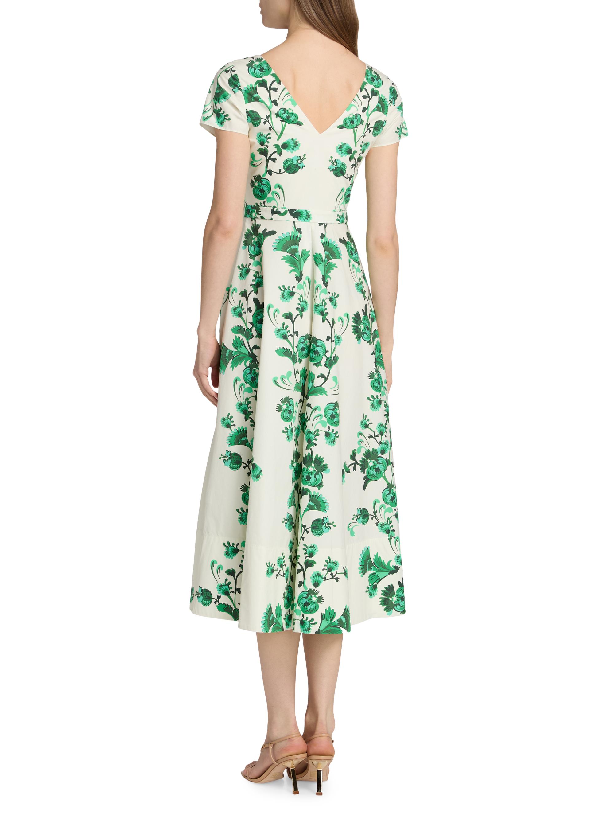 Saloni Zoey Floral Button-Front Midi-Dress | Saks Fifth Avenue