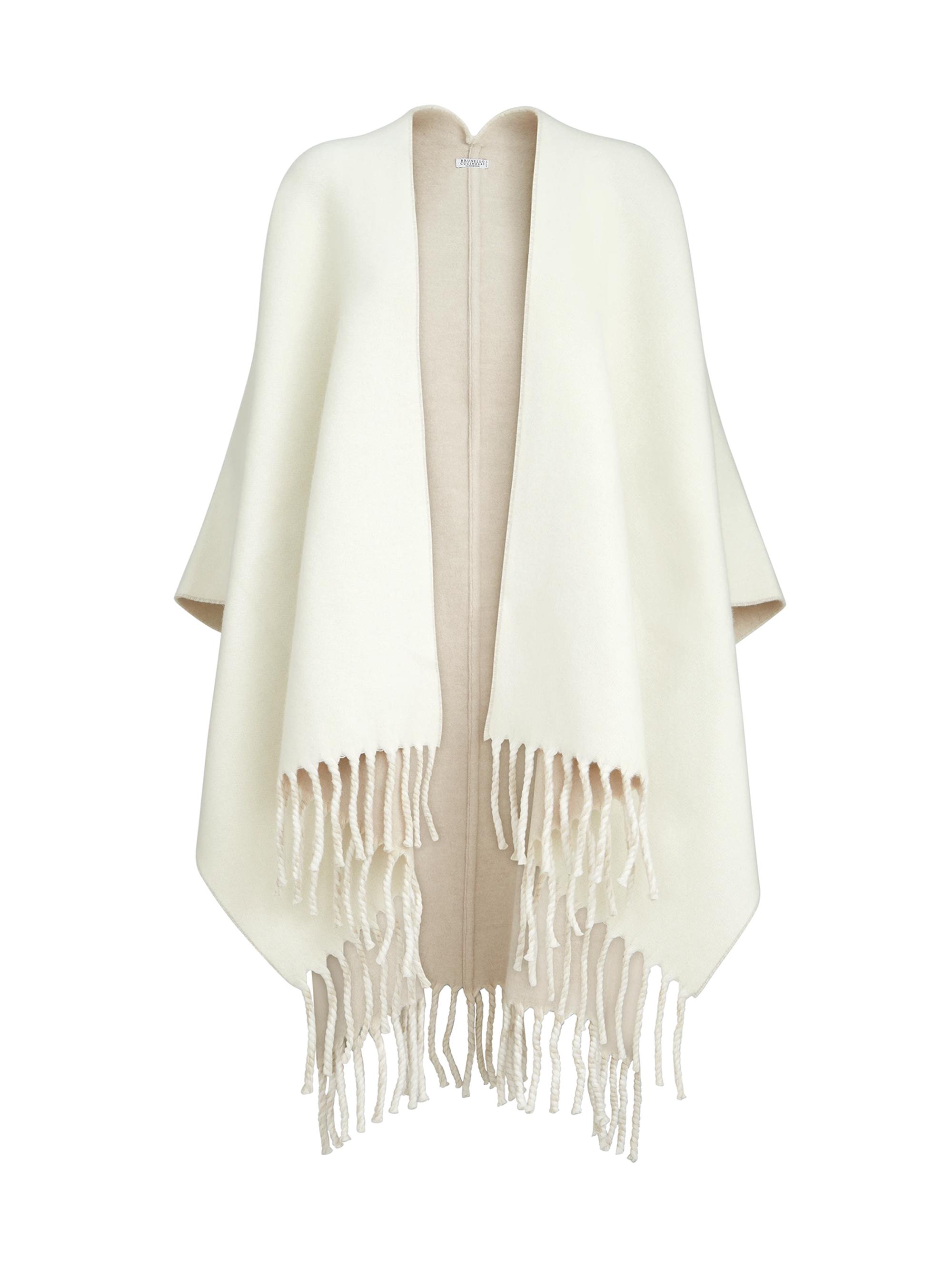 Brunello Cucinelli Women's Wool and Cashmere Reversible Double Knit Poncho - Panama