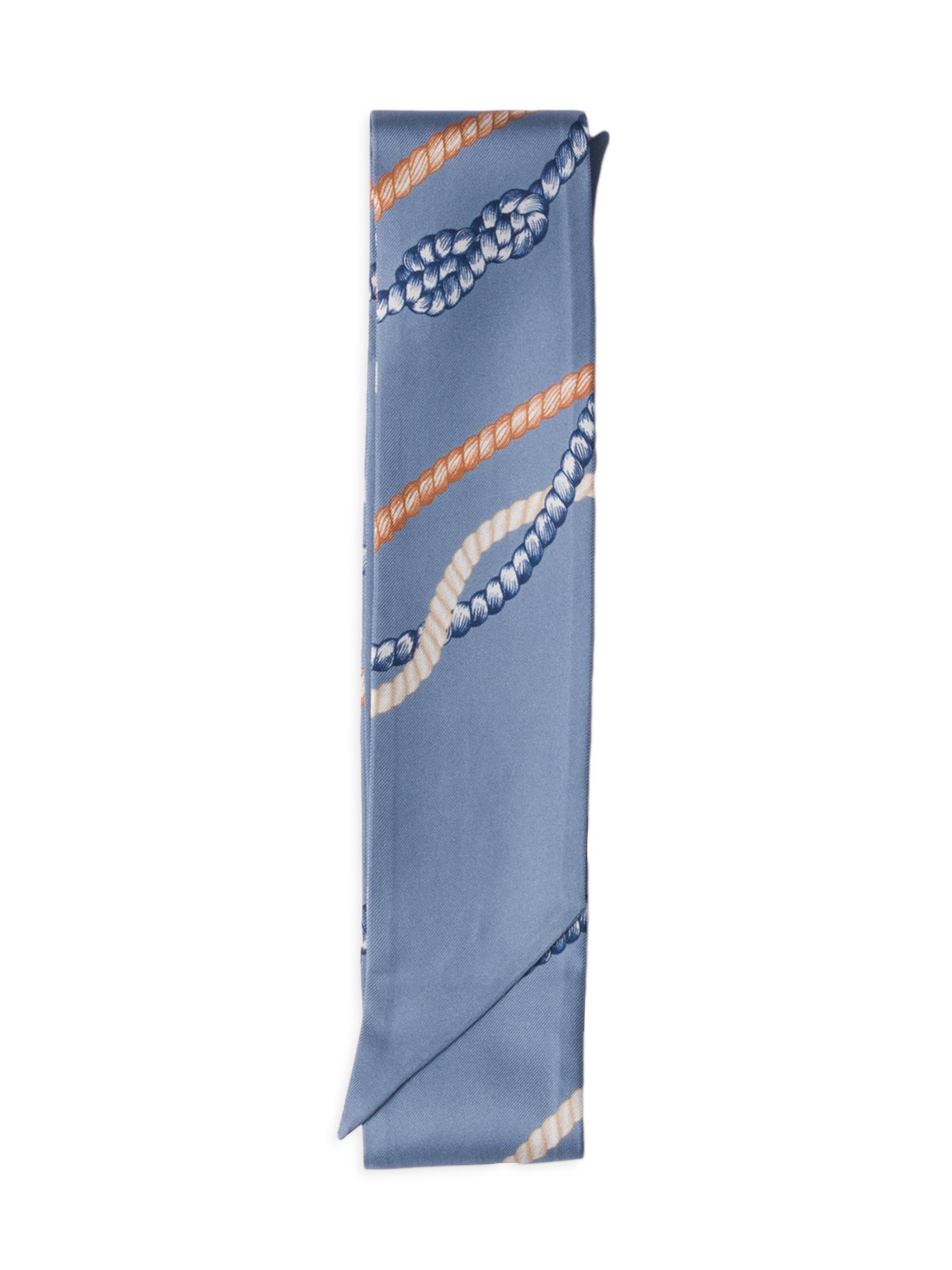 Prada Women's Printed Silk Twill Skinny Scarf - Blue