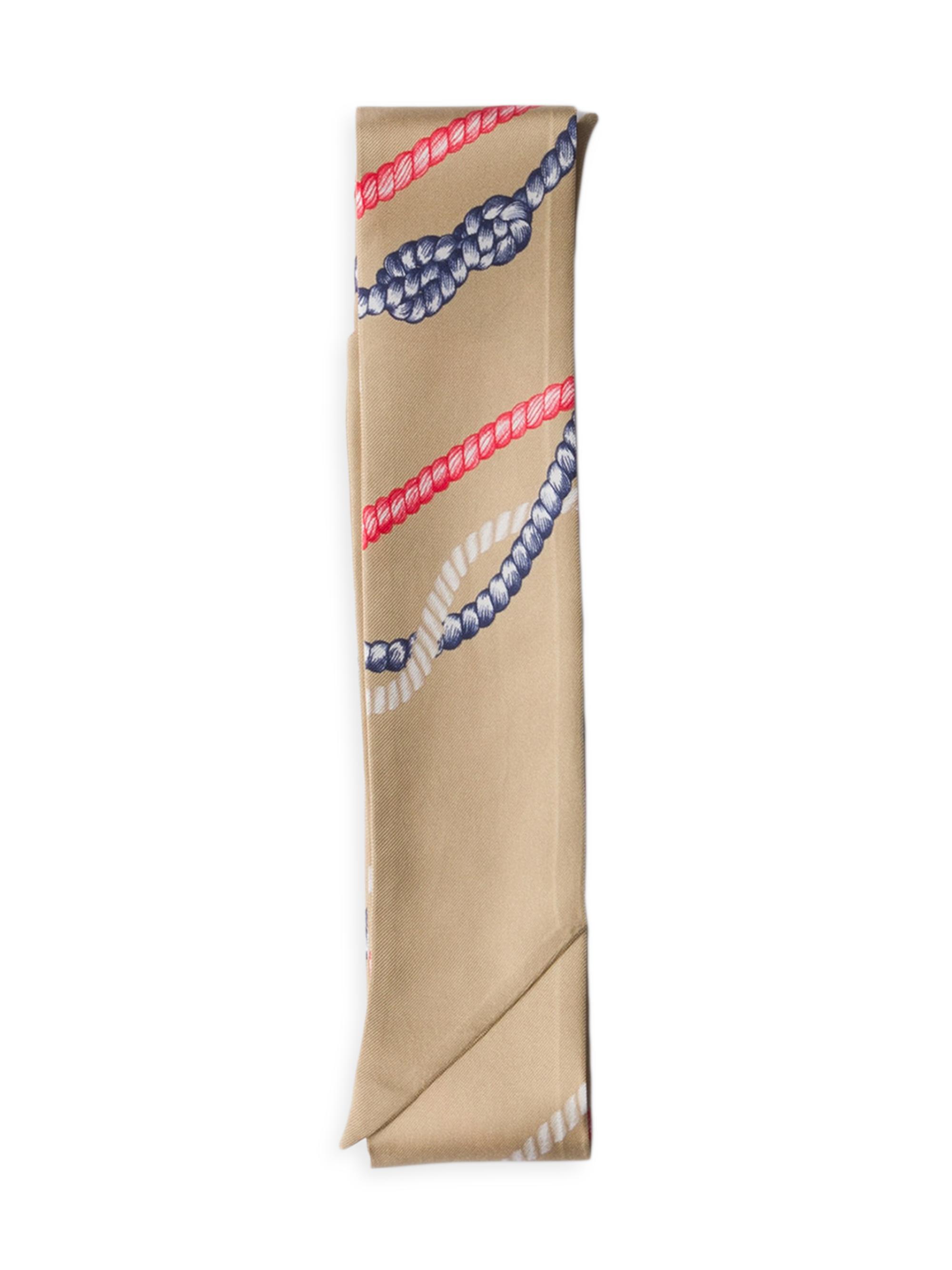 Prada Women's Printed Silk Twill Skinny Scarf - Brown