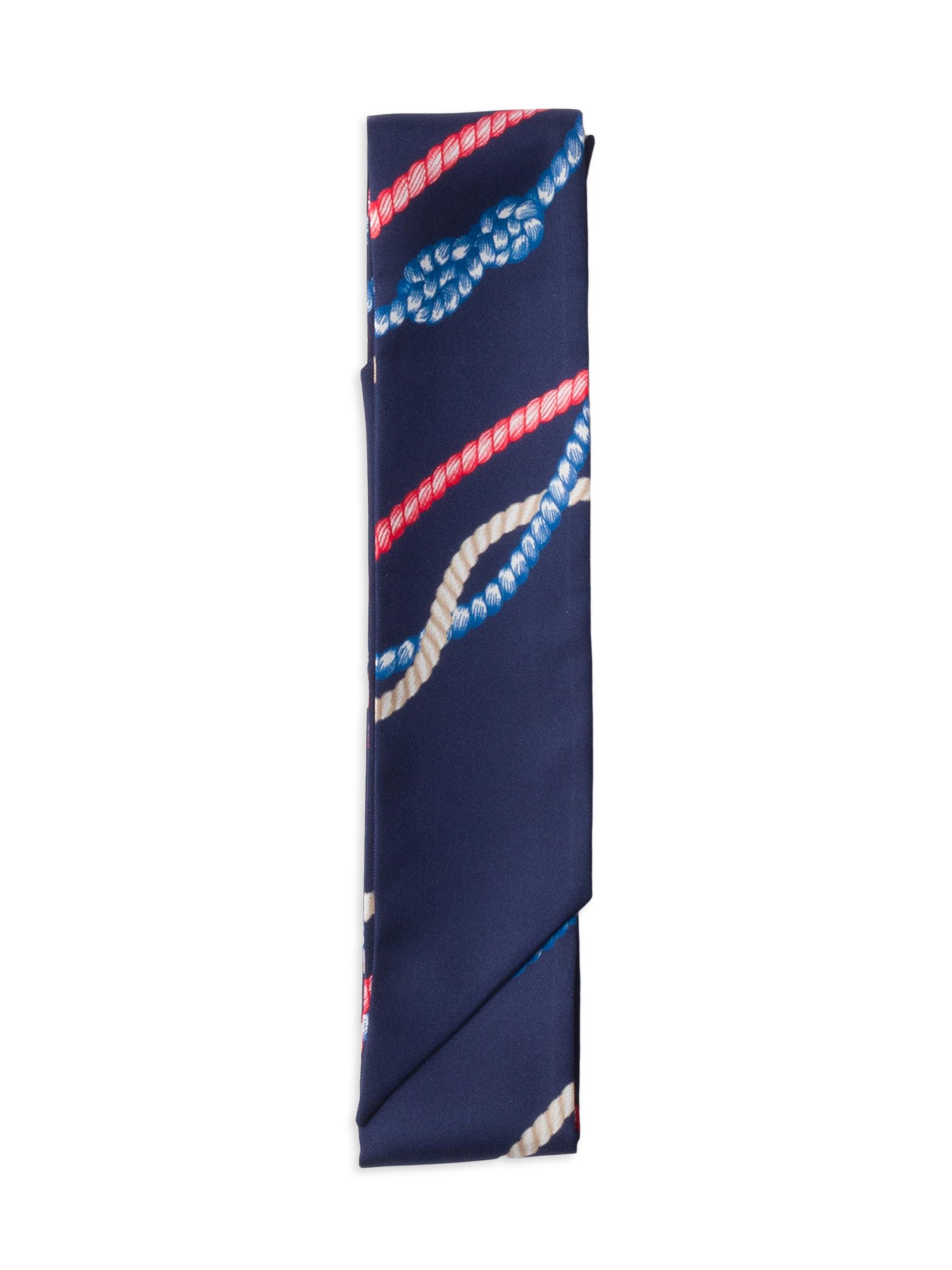 Prada Women's Printed Silk Twill Skinny Scarf - Dark Blue