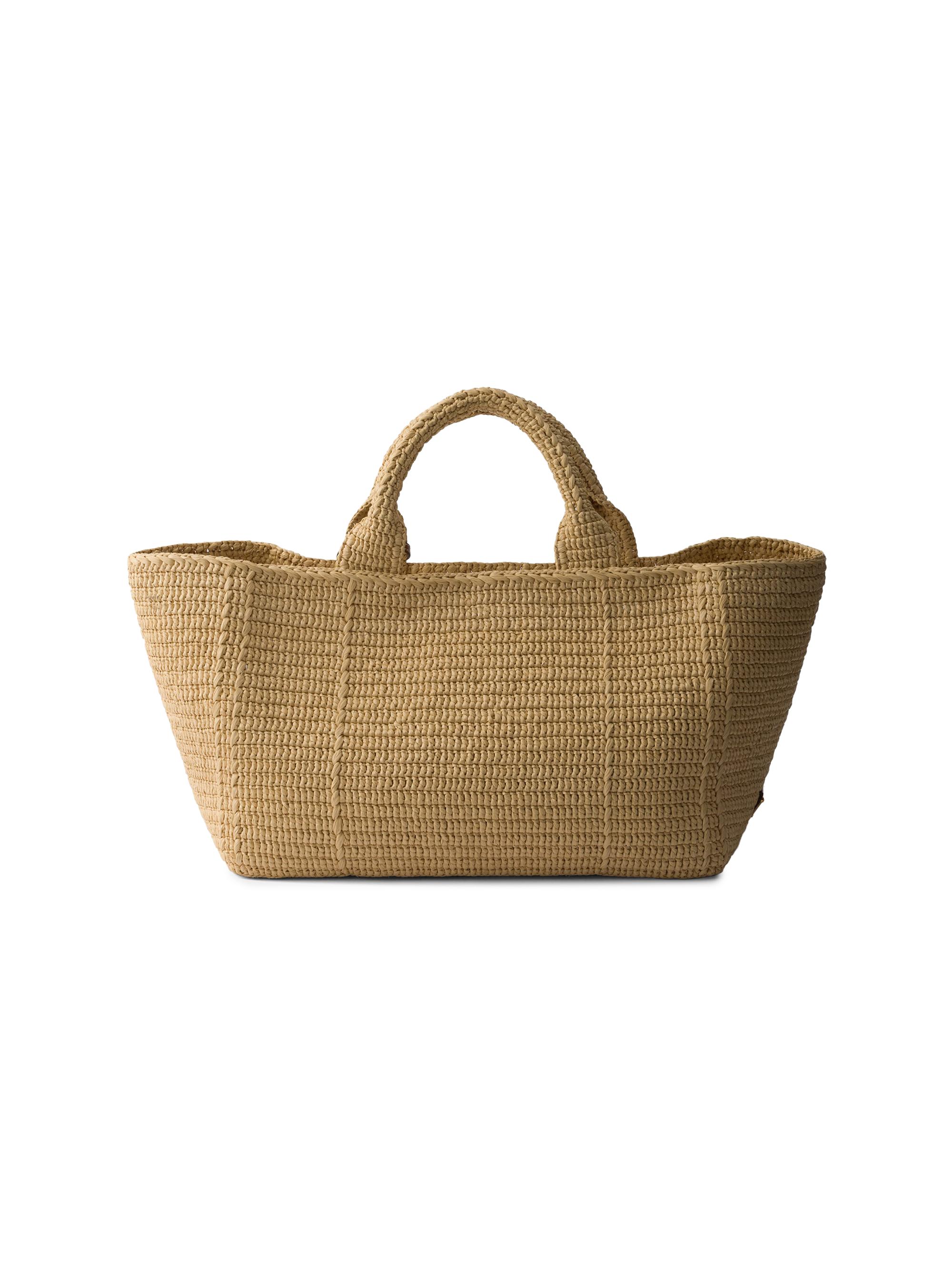 Prada Large Crochet Tote Bag with Leather Details | Saks Fifth Avenue