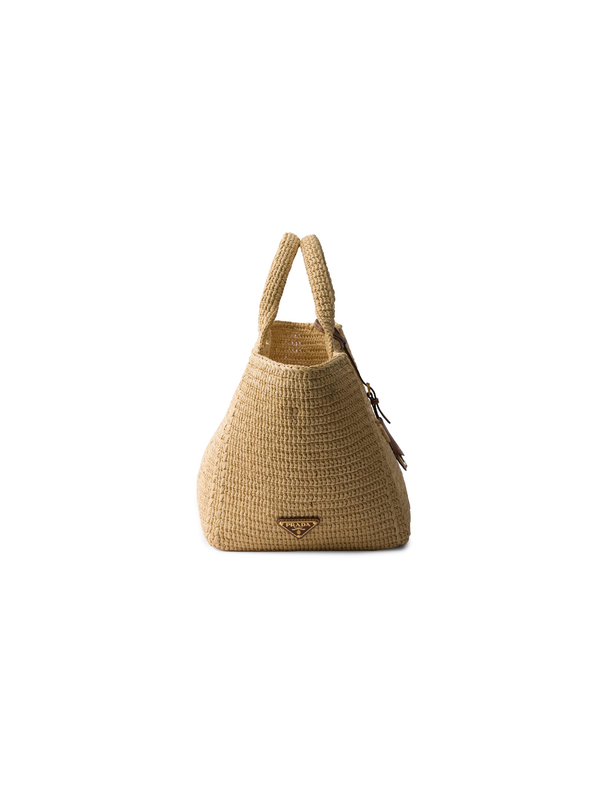 Prada Large Crochet Tote Bag with Leather Details | Saks Fifth Avenue