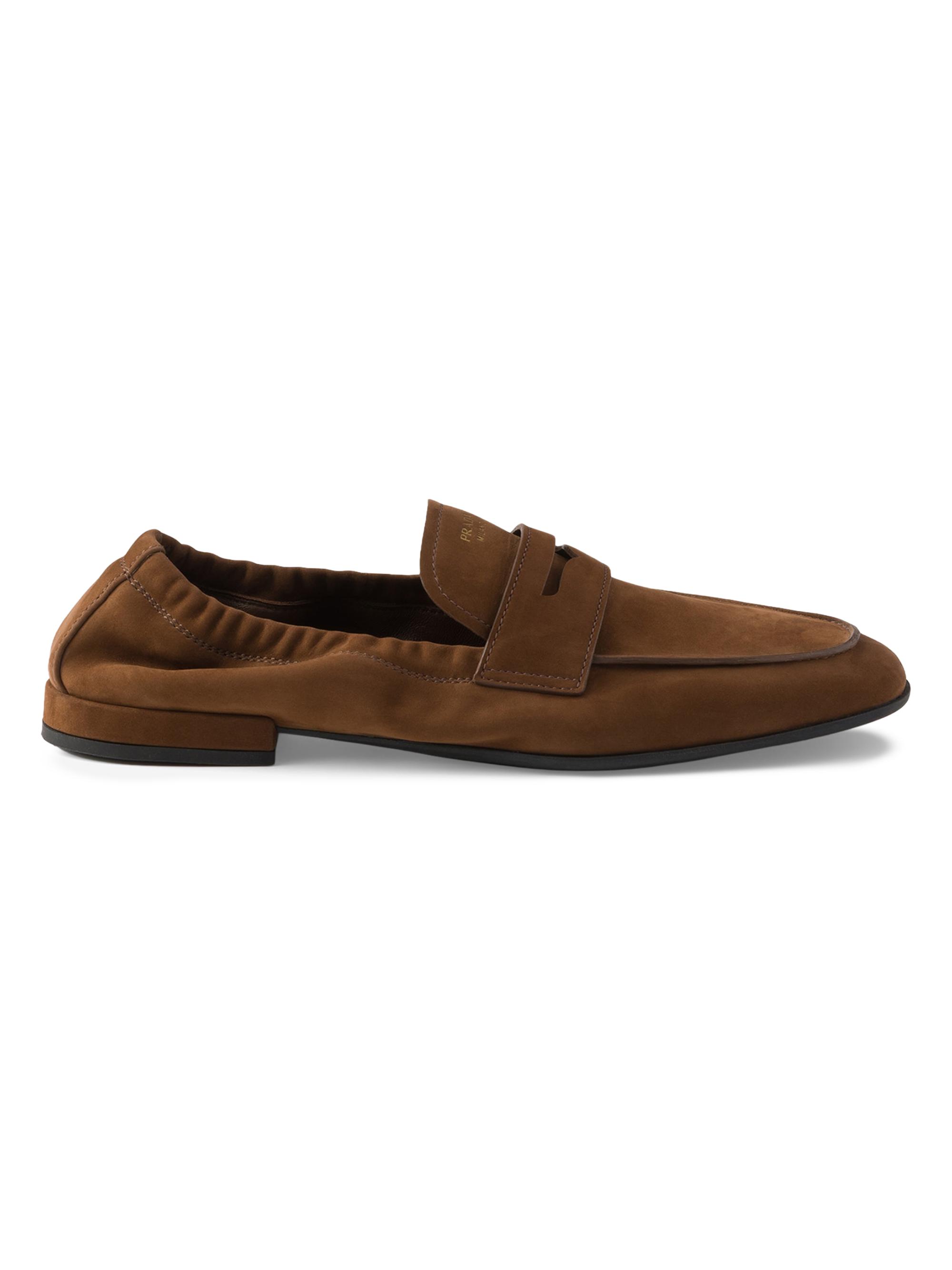 Prada Women's Shuffle Nubuck Leather Loafers - Brown