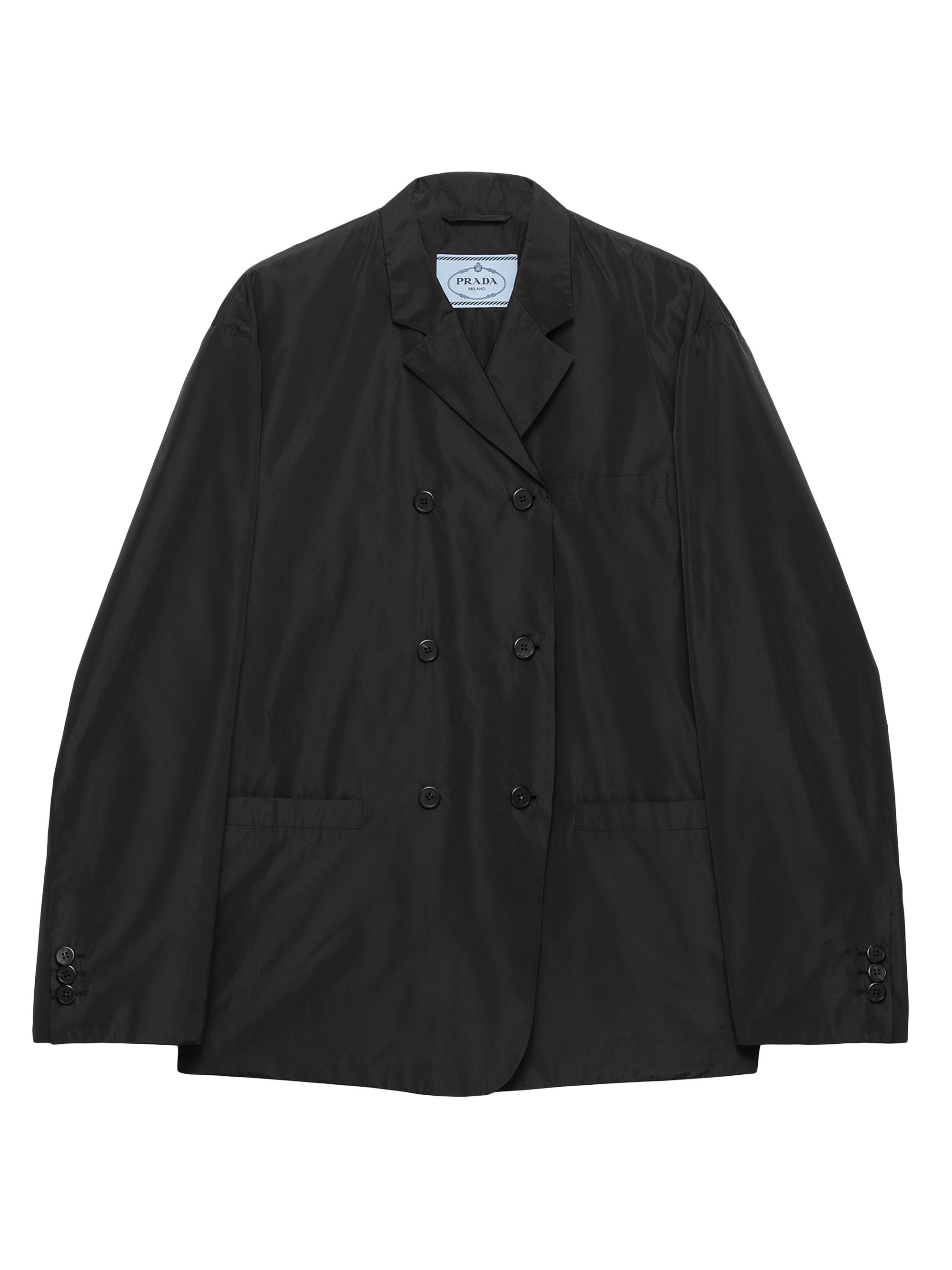 Prada Women's Double Breasted Technical Taffeta Jacket - Black