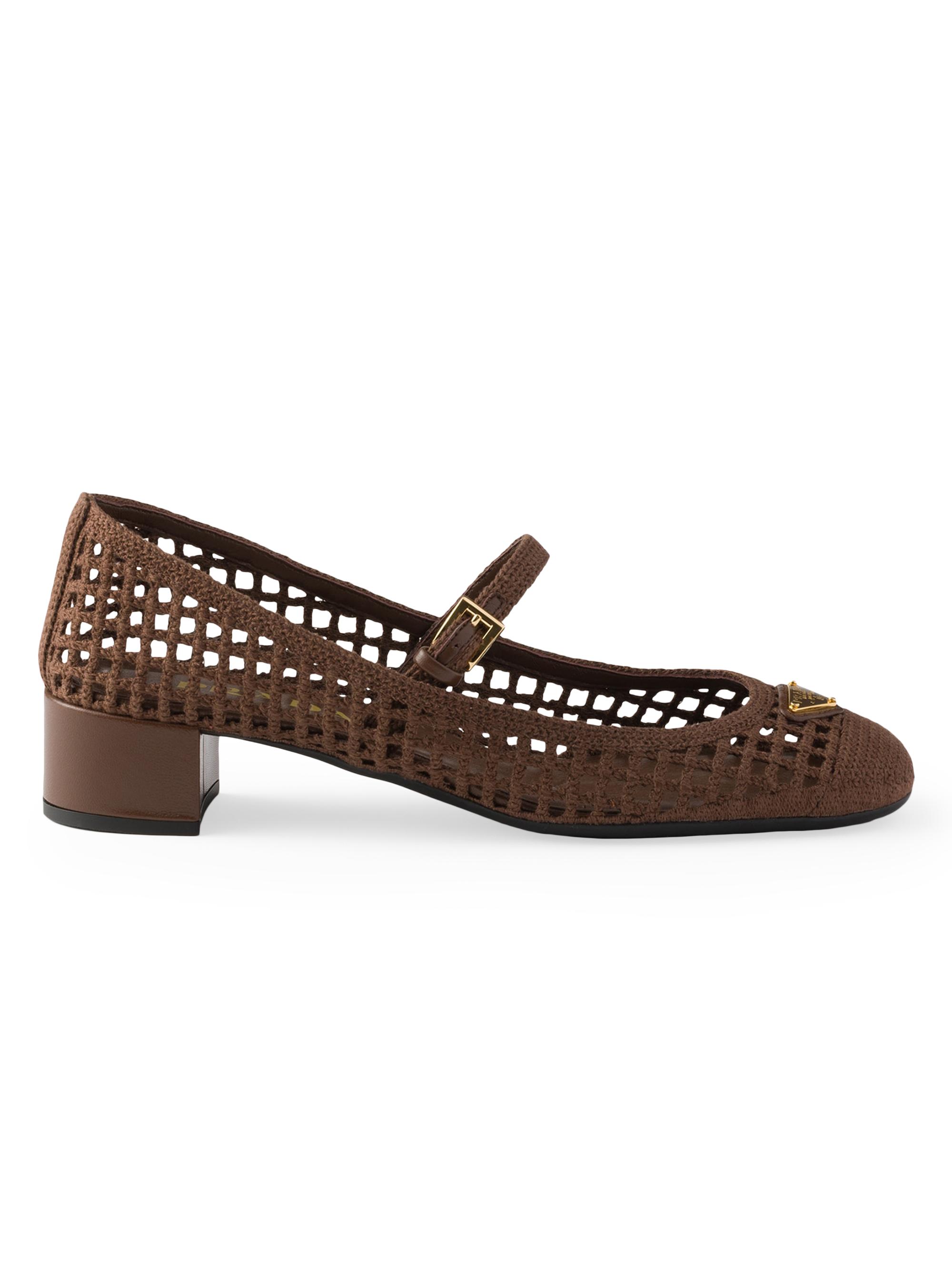 Prada Women's Crochet Pumps - Brown | Thumbnail 6