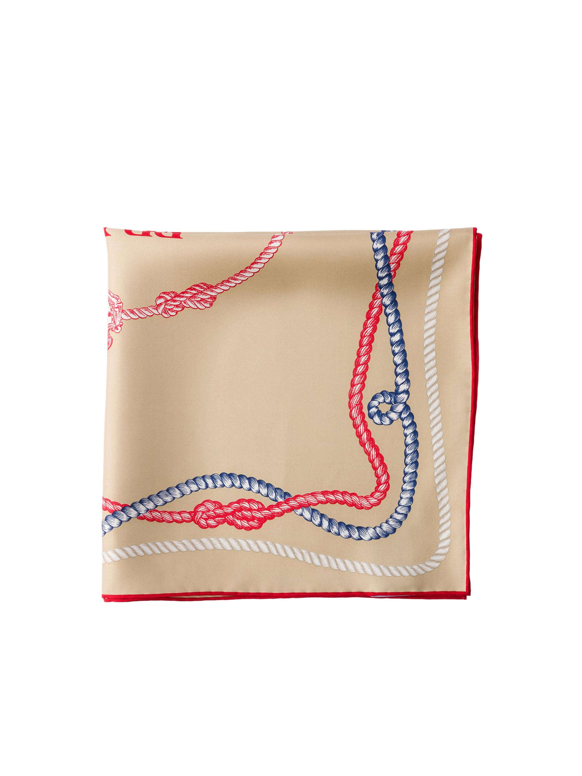 Prada Women's Printed Silk Twill Scarf - Brown