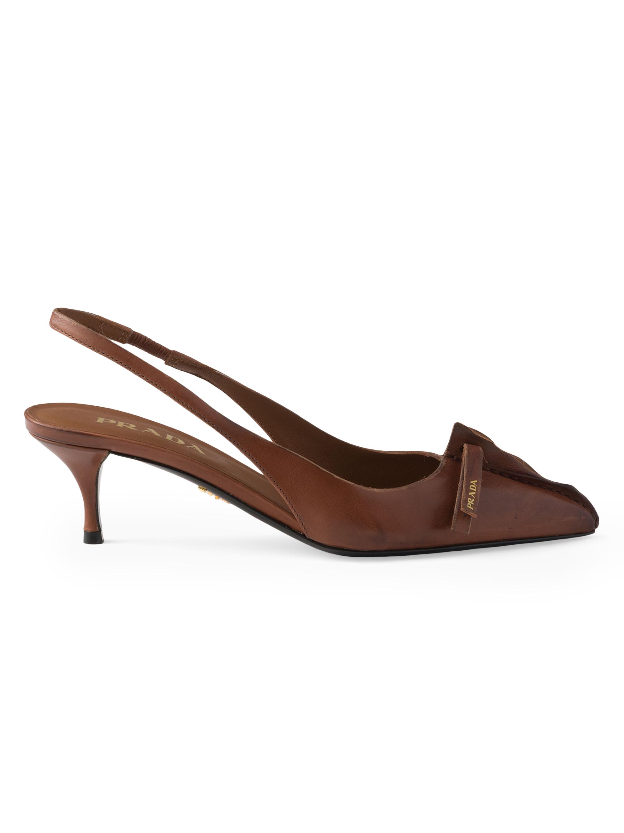 Prada Suede 75MM Slingback Pumps | Saks Fifth Avenue