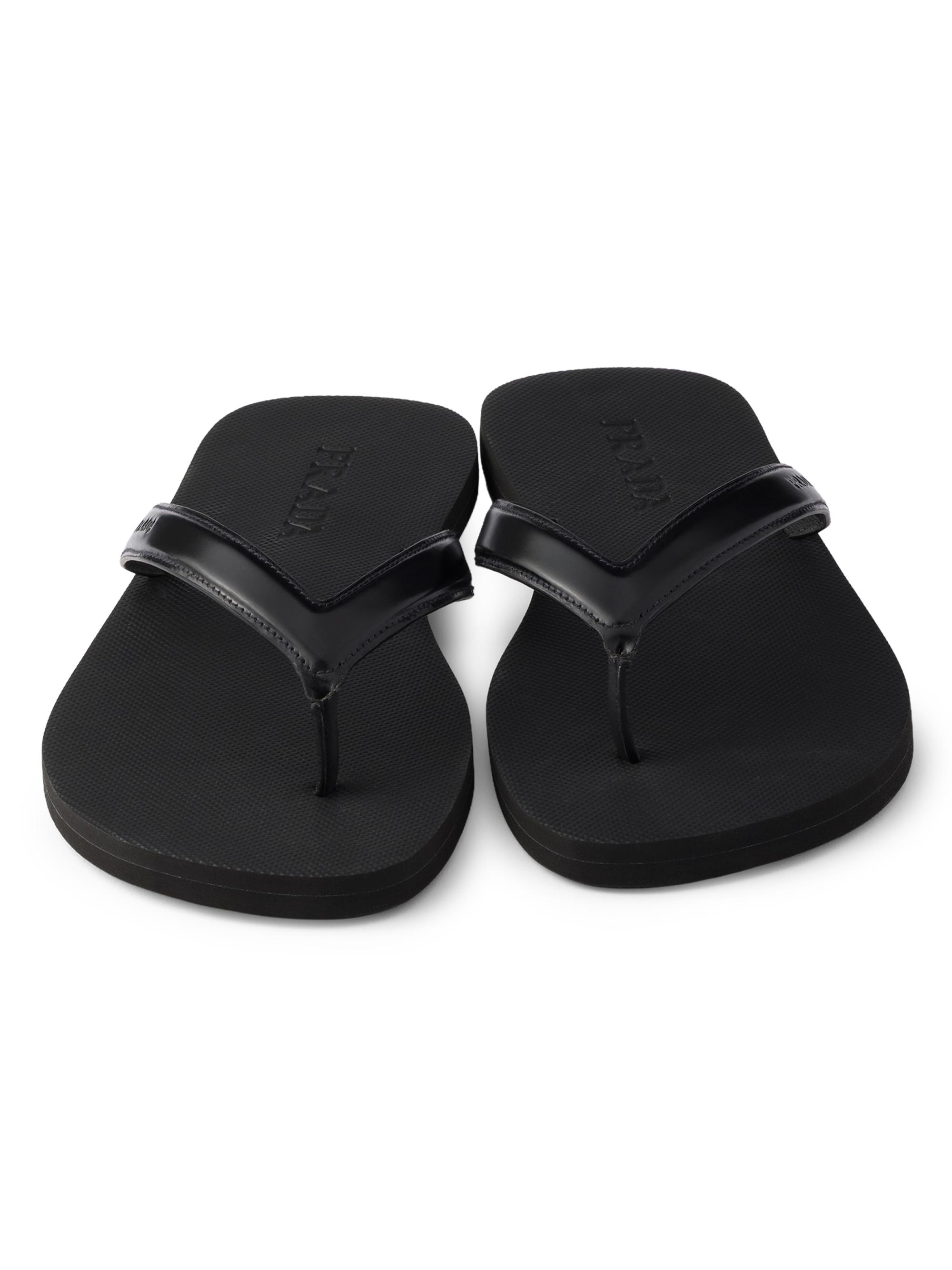 Prada Brushed Leather Flip-Flops | Saks Fifth Avenue