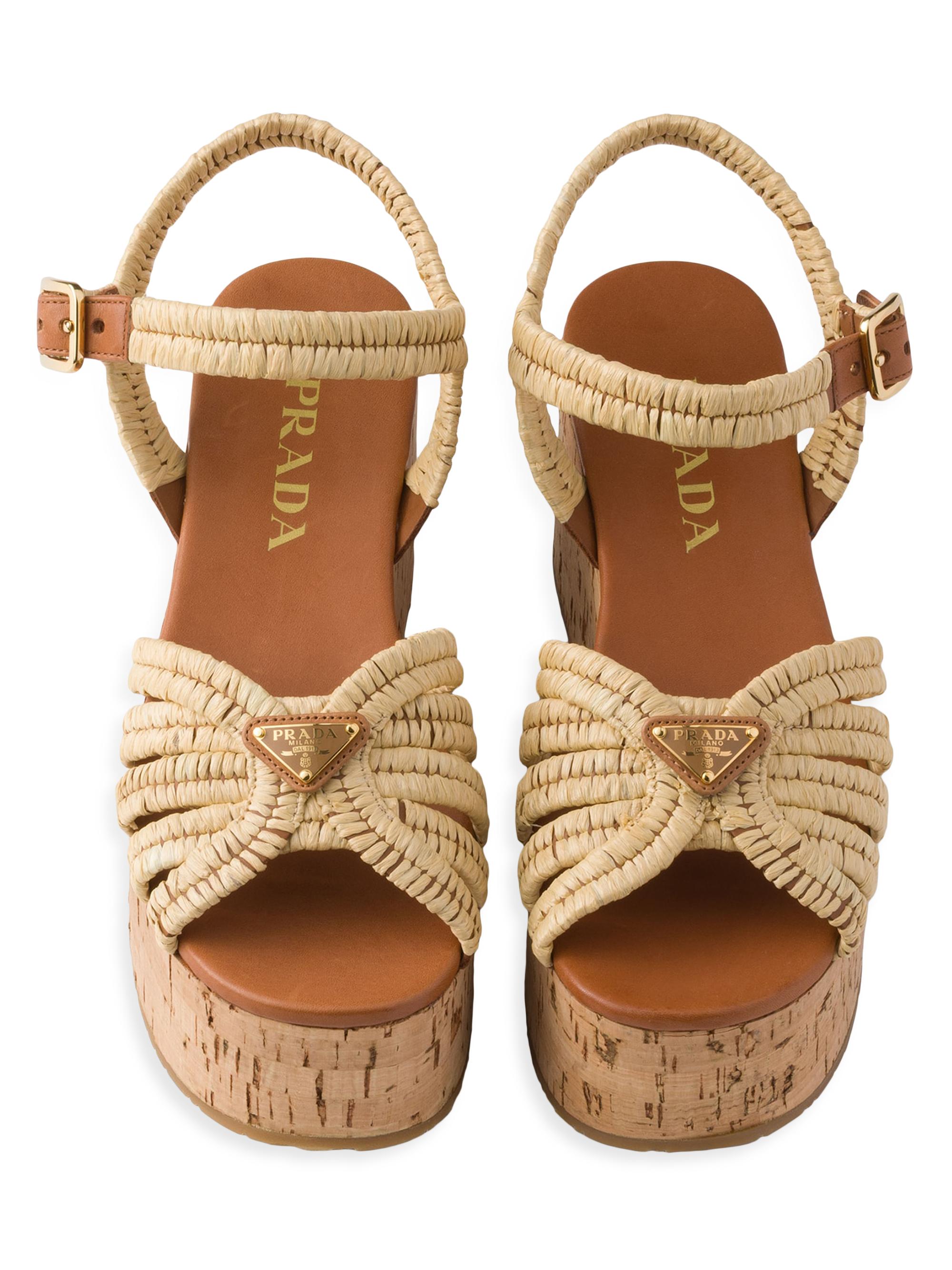 Prada Crochet Platform Sandals | Saks Fifth Avenue
