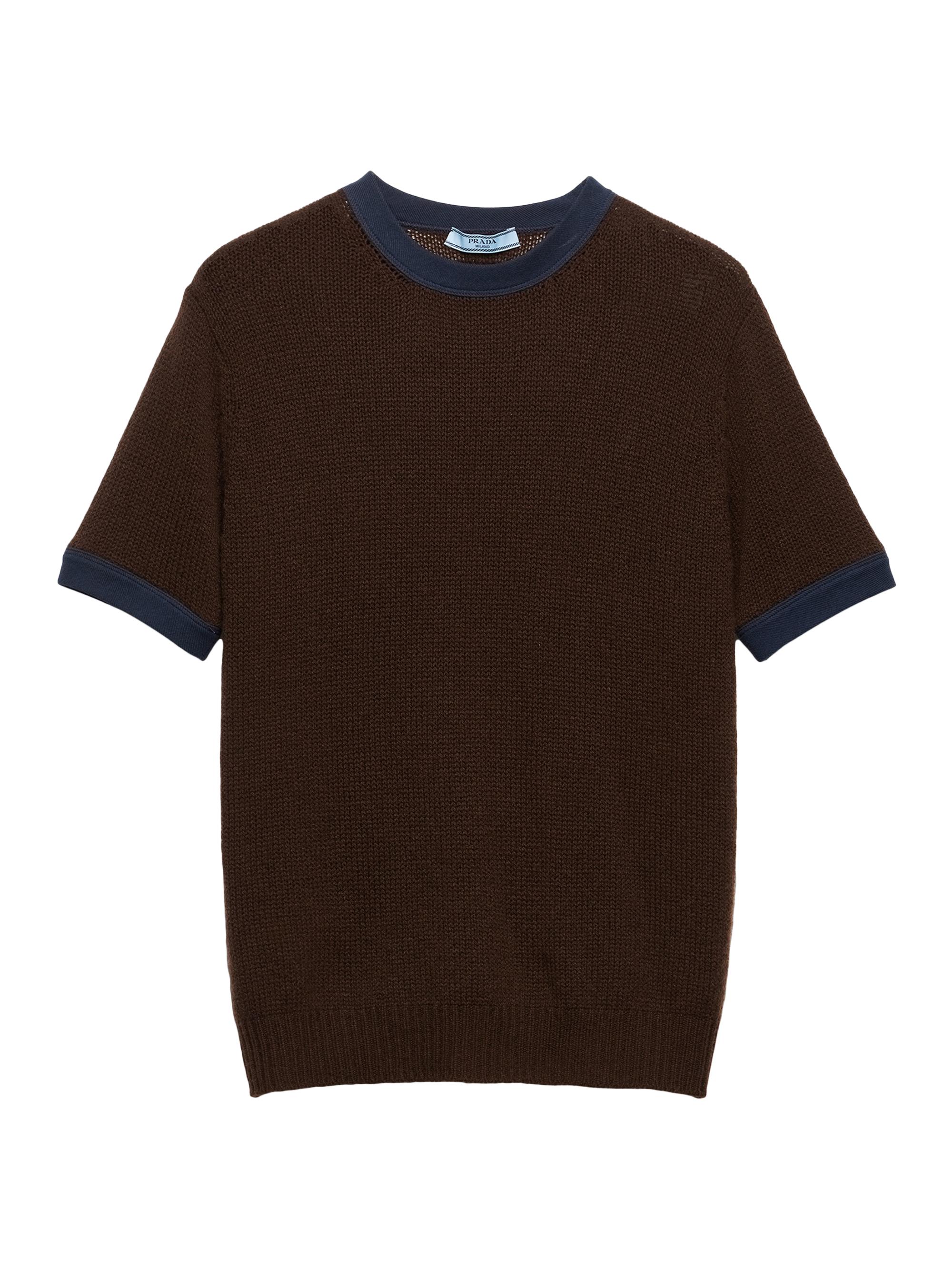 Prada Women's Short-Sleeved Cashmere Sweater - Brown