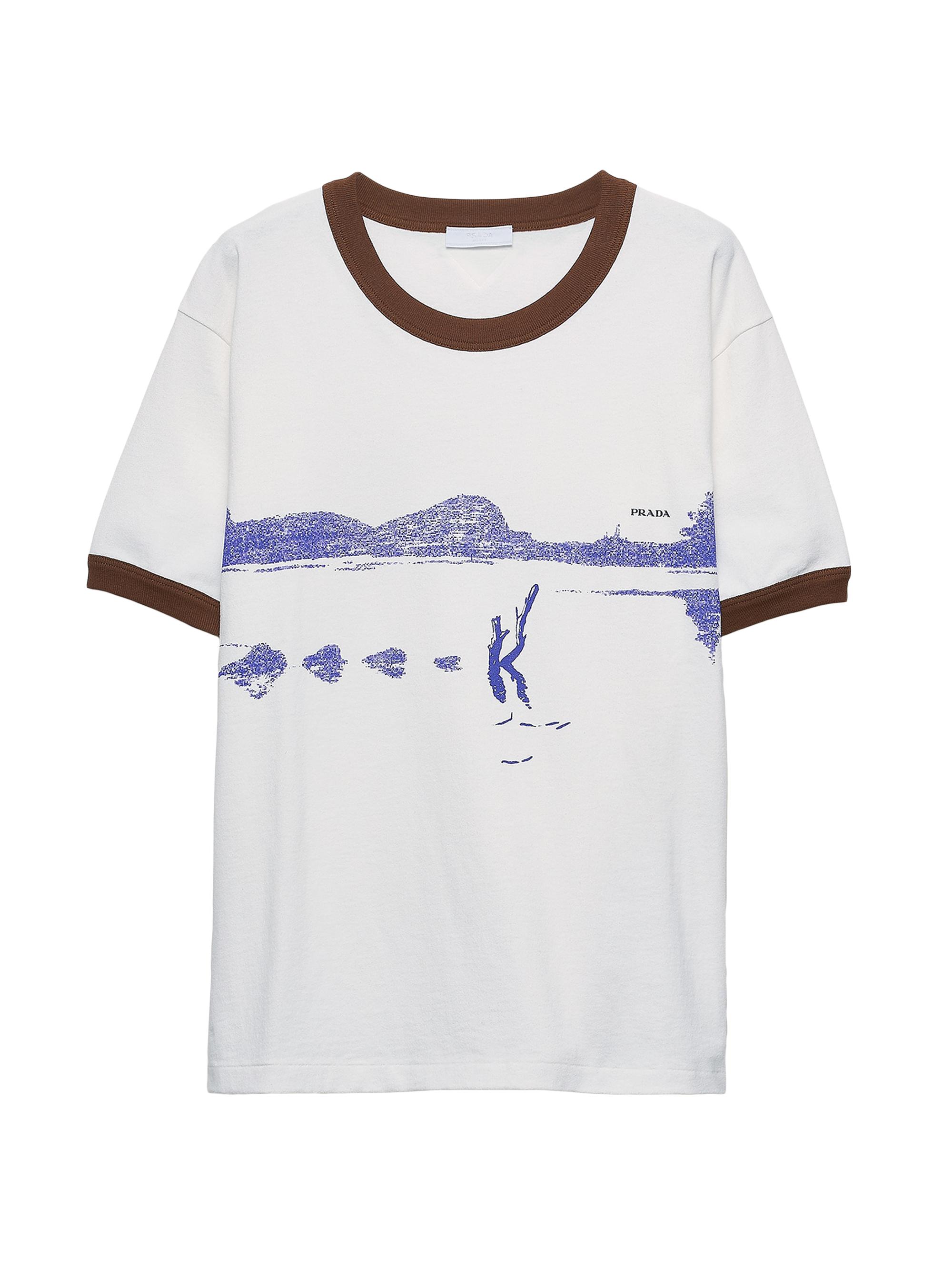 Prada Men's Printed Cotton T-Shirt - White