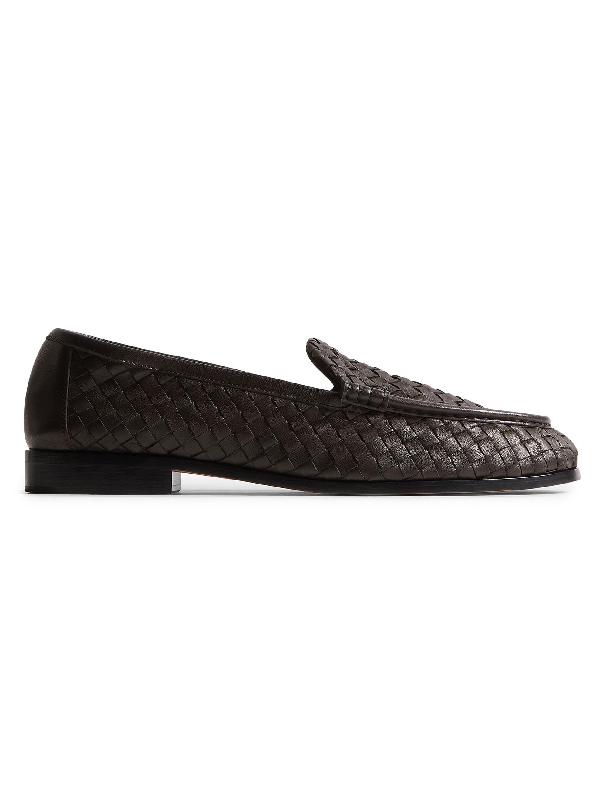 Bottega Veneta Men's Silenzio Intrecciato Leather Loafers - Espresso