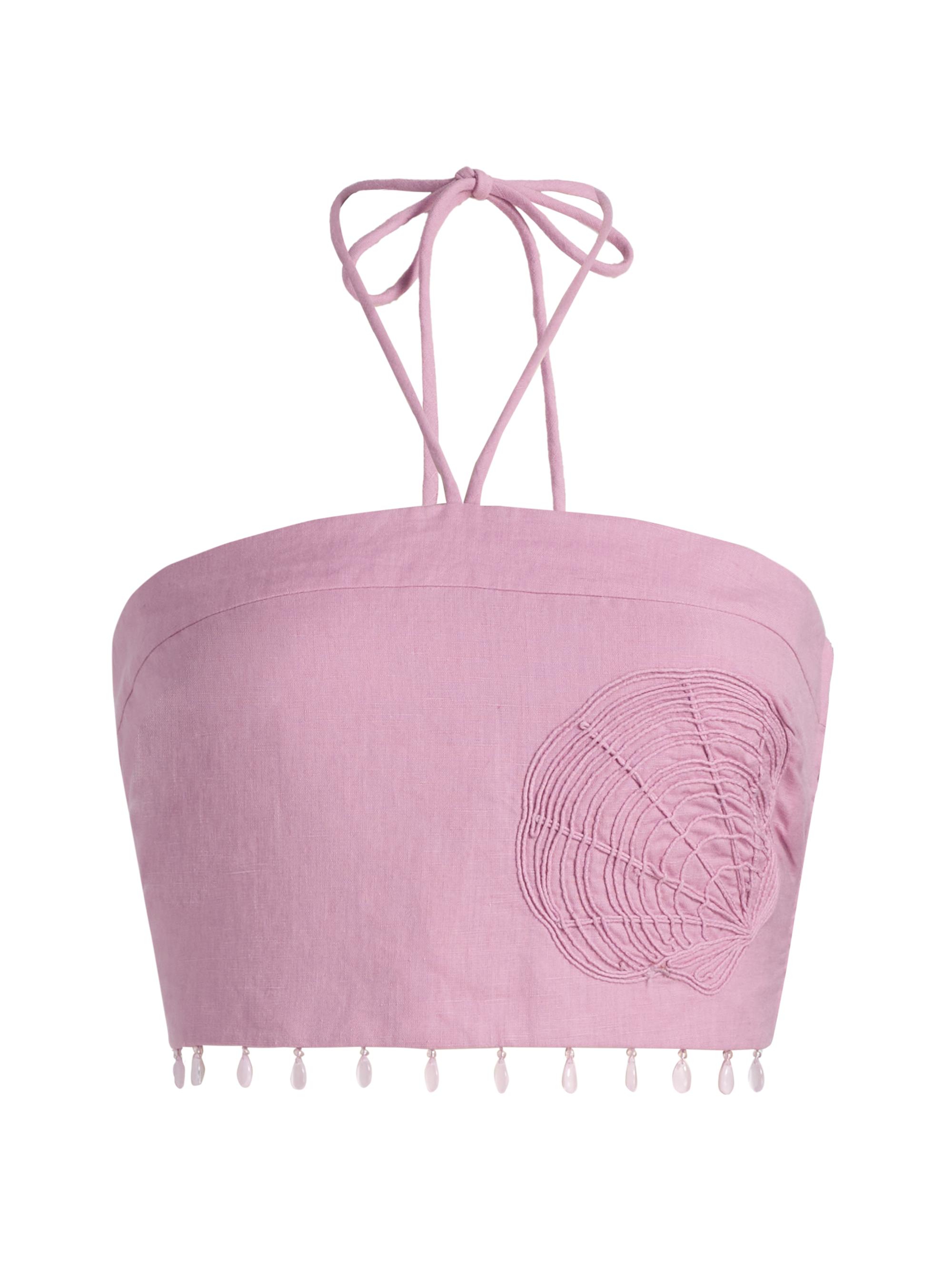 Amur Chelly Embroidered Cotton-Linen Top | Saks Fifth Avenue