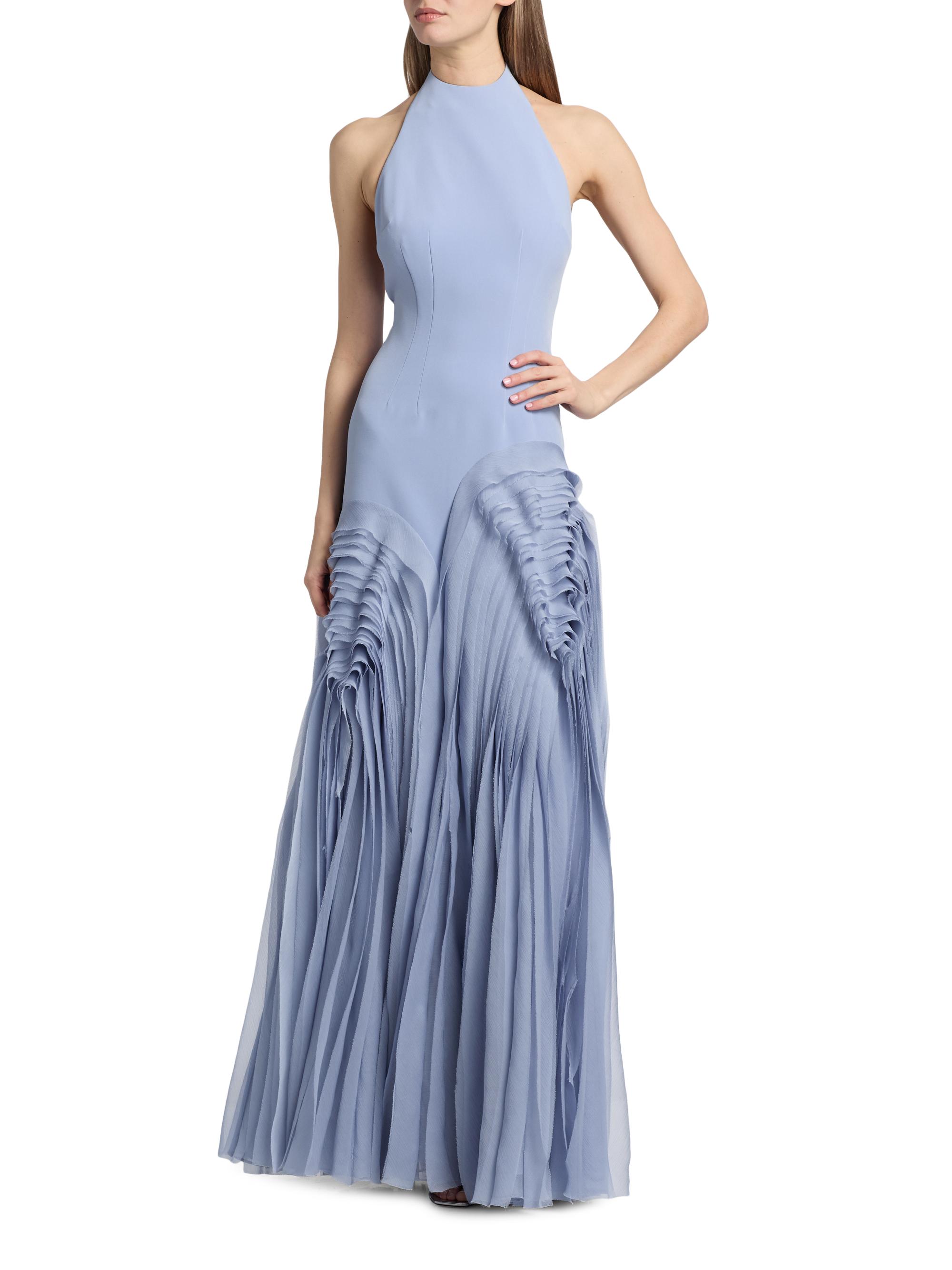 Elani Pleated Halterneck Gown