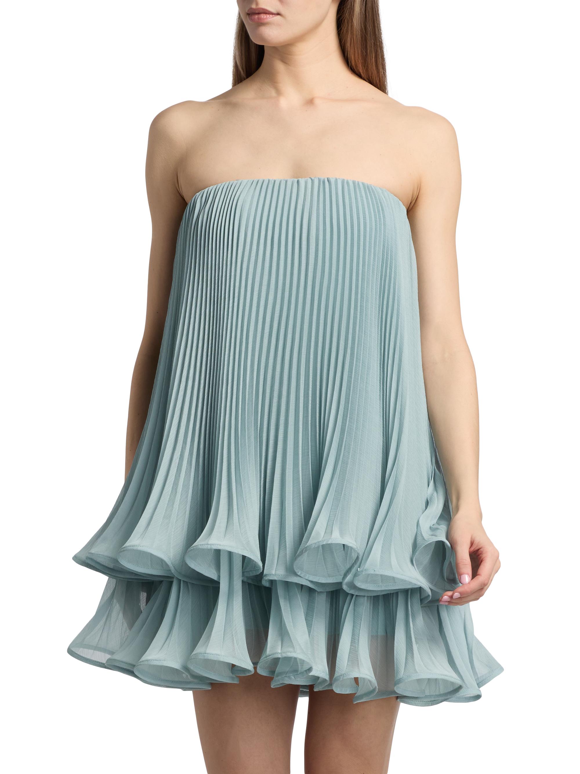 amur reed strapless pleated shell mini dress austentosone on LTK