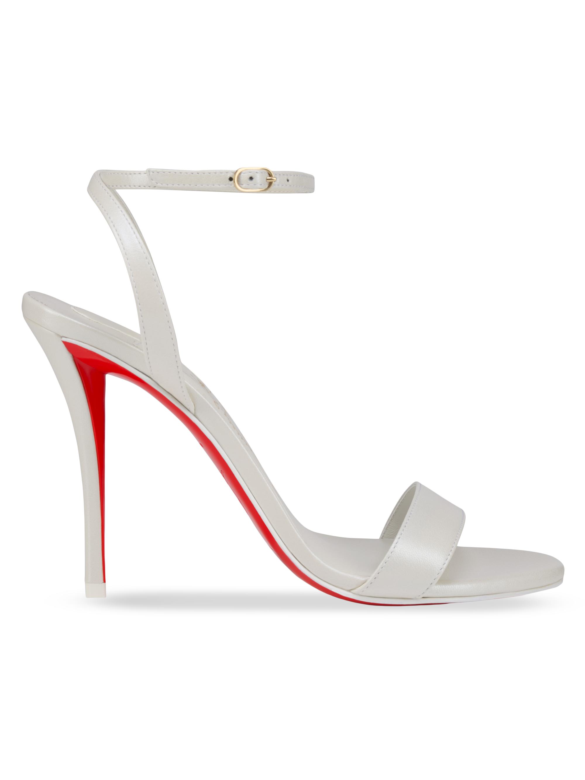 Christian Louboutin Women's Miss Z Leather 100MM Sandals - Bianco