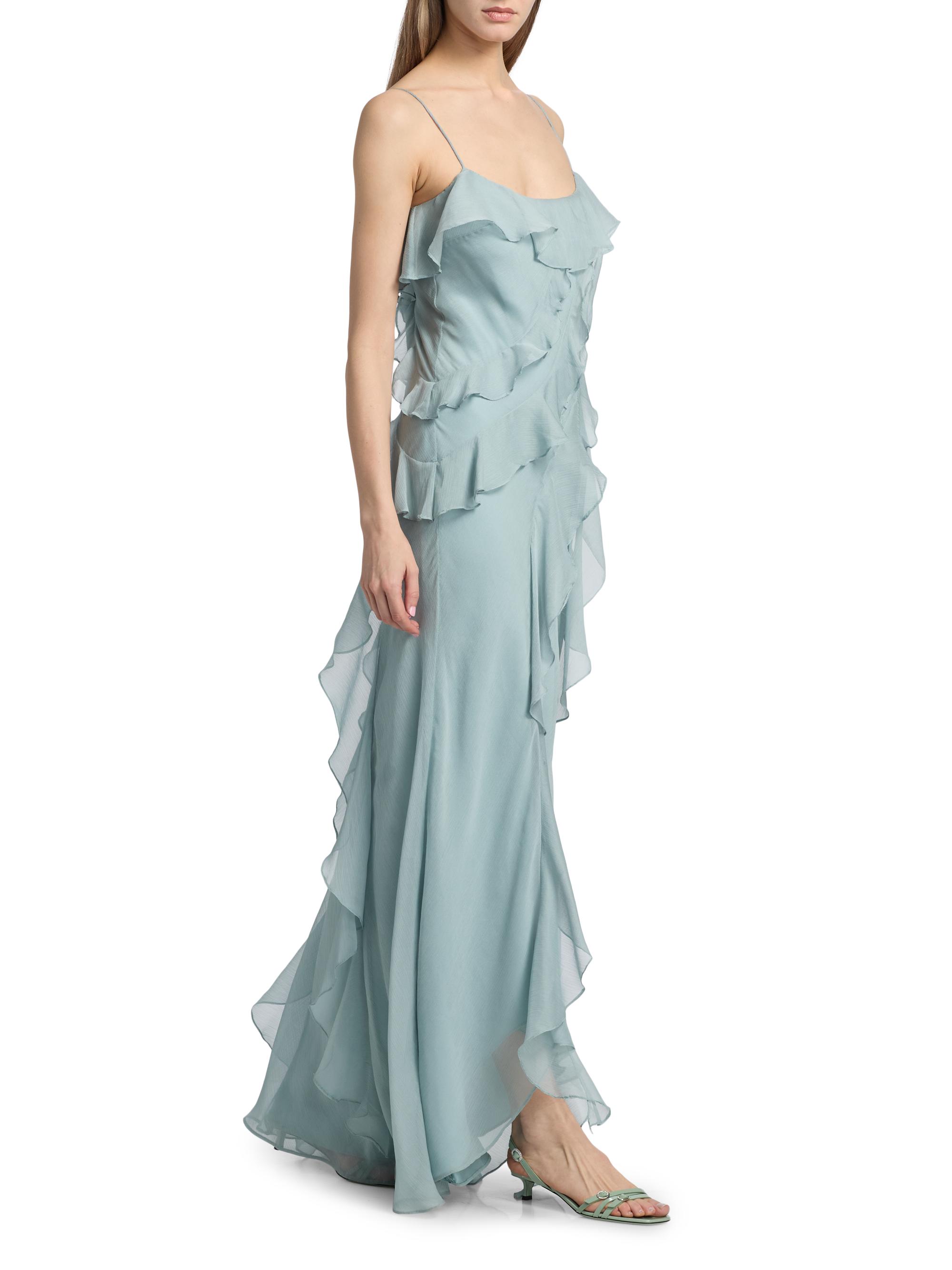 AMUR Women's Ruthie Cascade Maxi Dress - Aqua Sol | Thumbnail 4