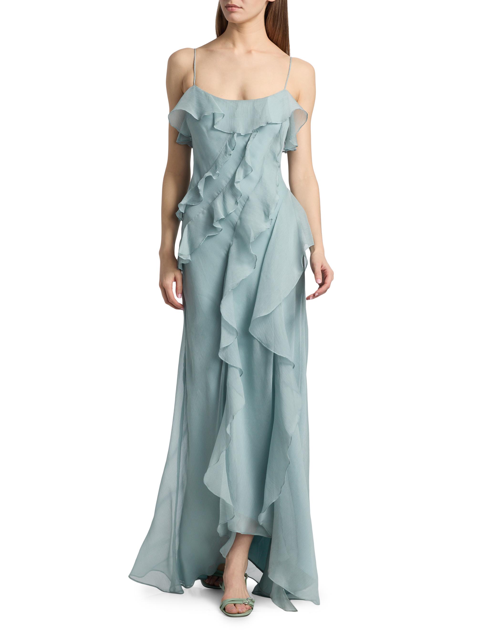 AMUR Women's Ruthie Cascade Maxi Dress - Aqua Sol | Thumbnail 2