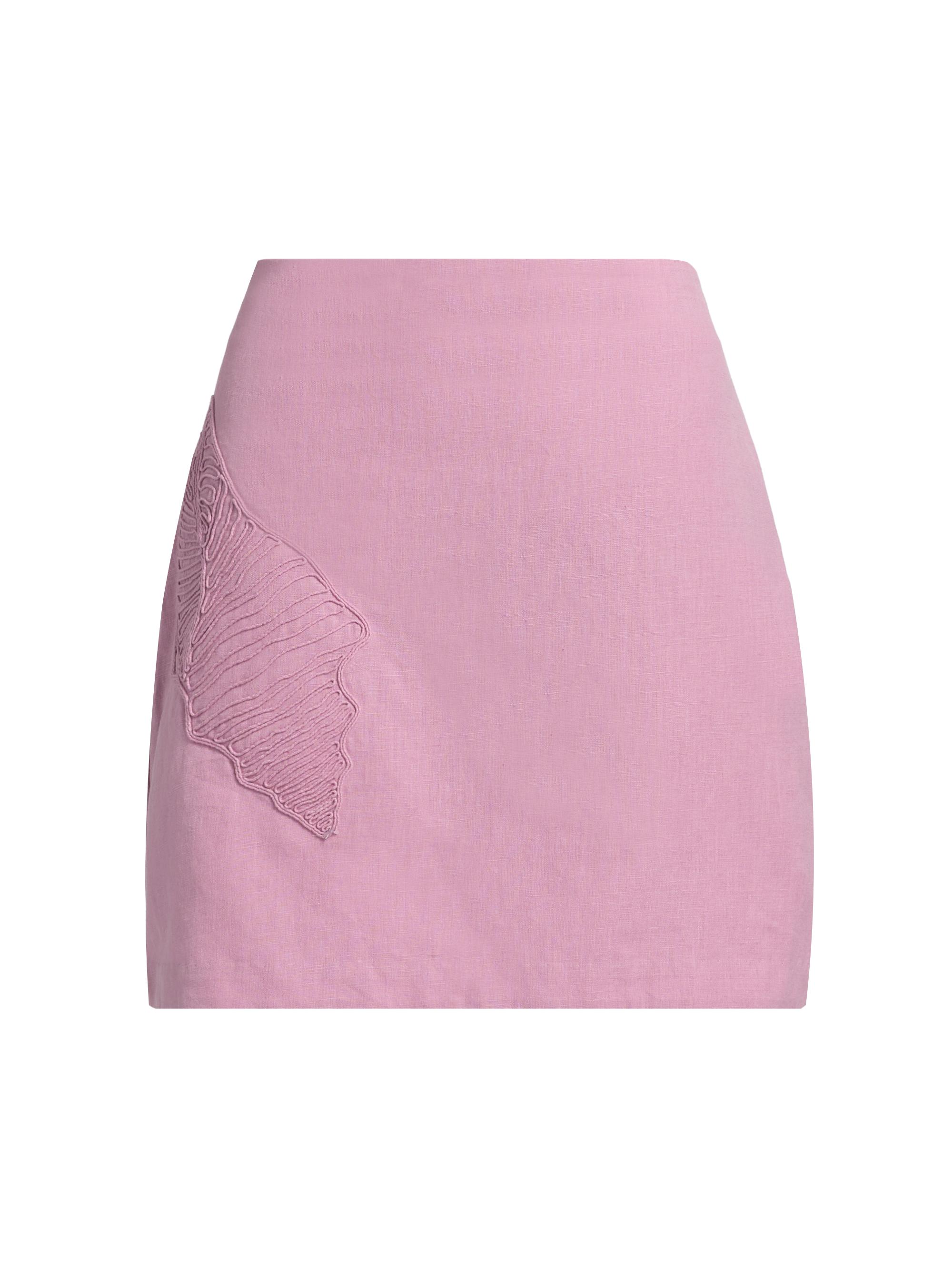 Amur Women's Milana Embroidered Cotton-Linen Miniskirt - Violet Isla