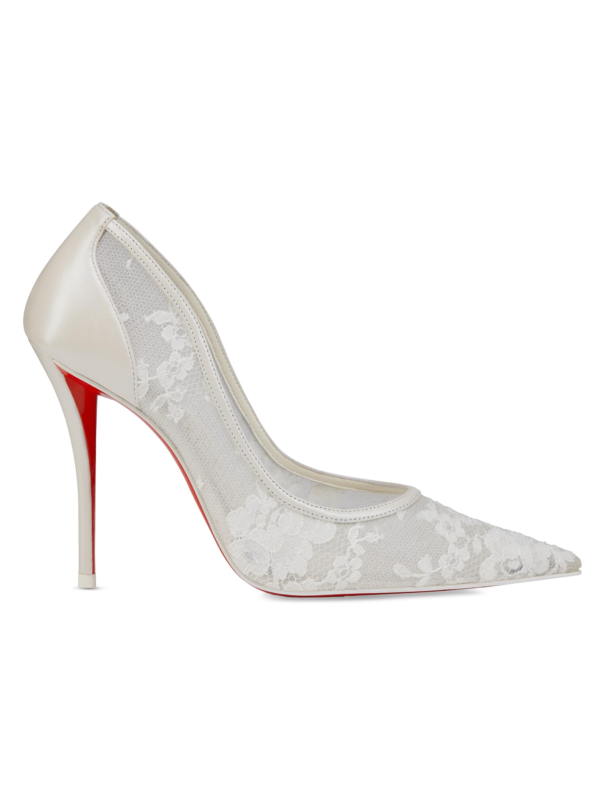Christian Louboutin Women's Miss Z Mesh 100MM Pumps - Bianco