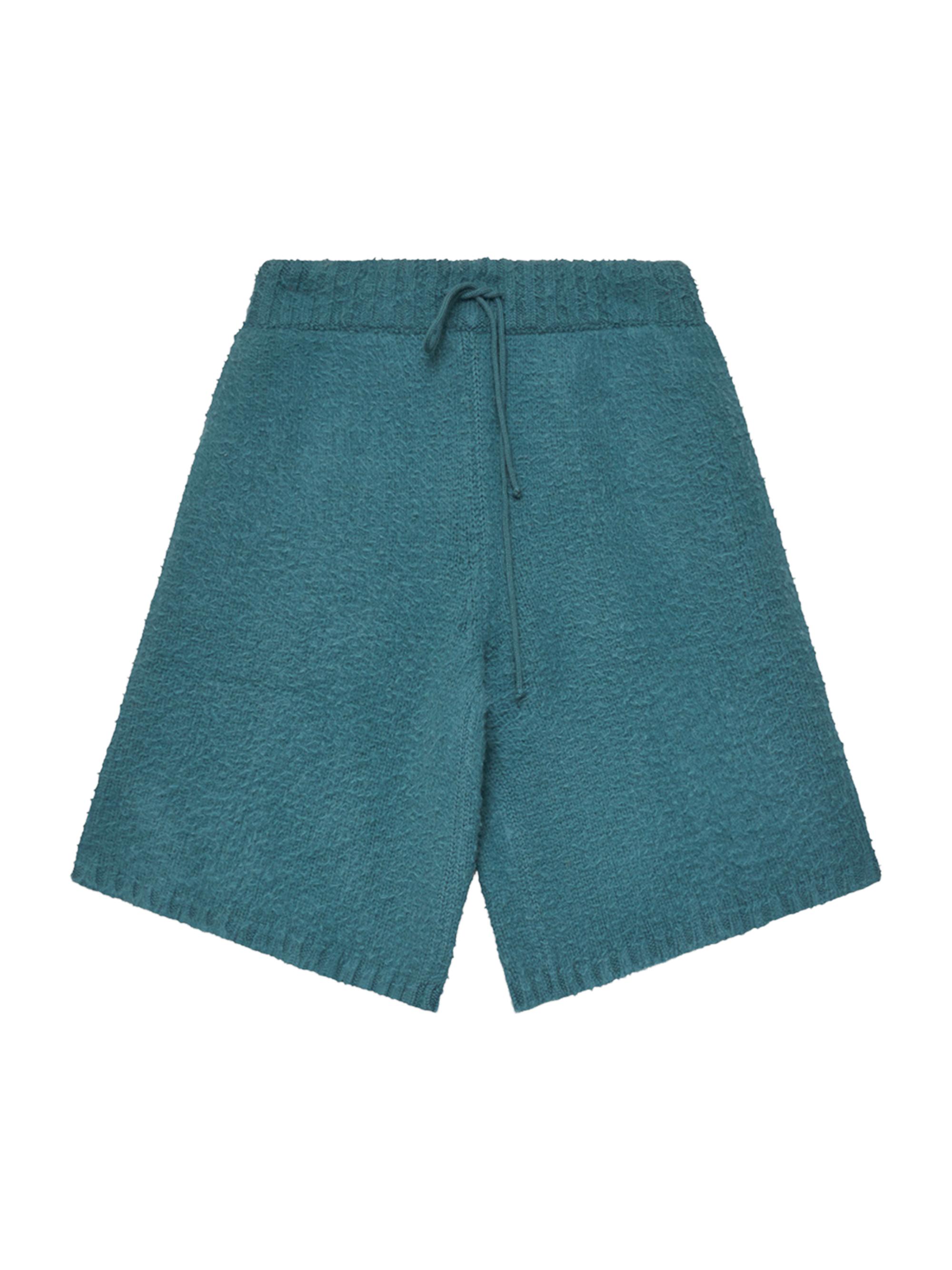 The Elder Statesman Men's Vail Textured Cashmere Shorts - Cypress