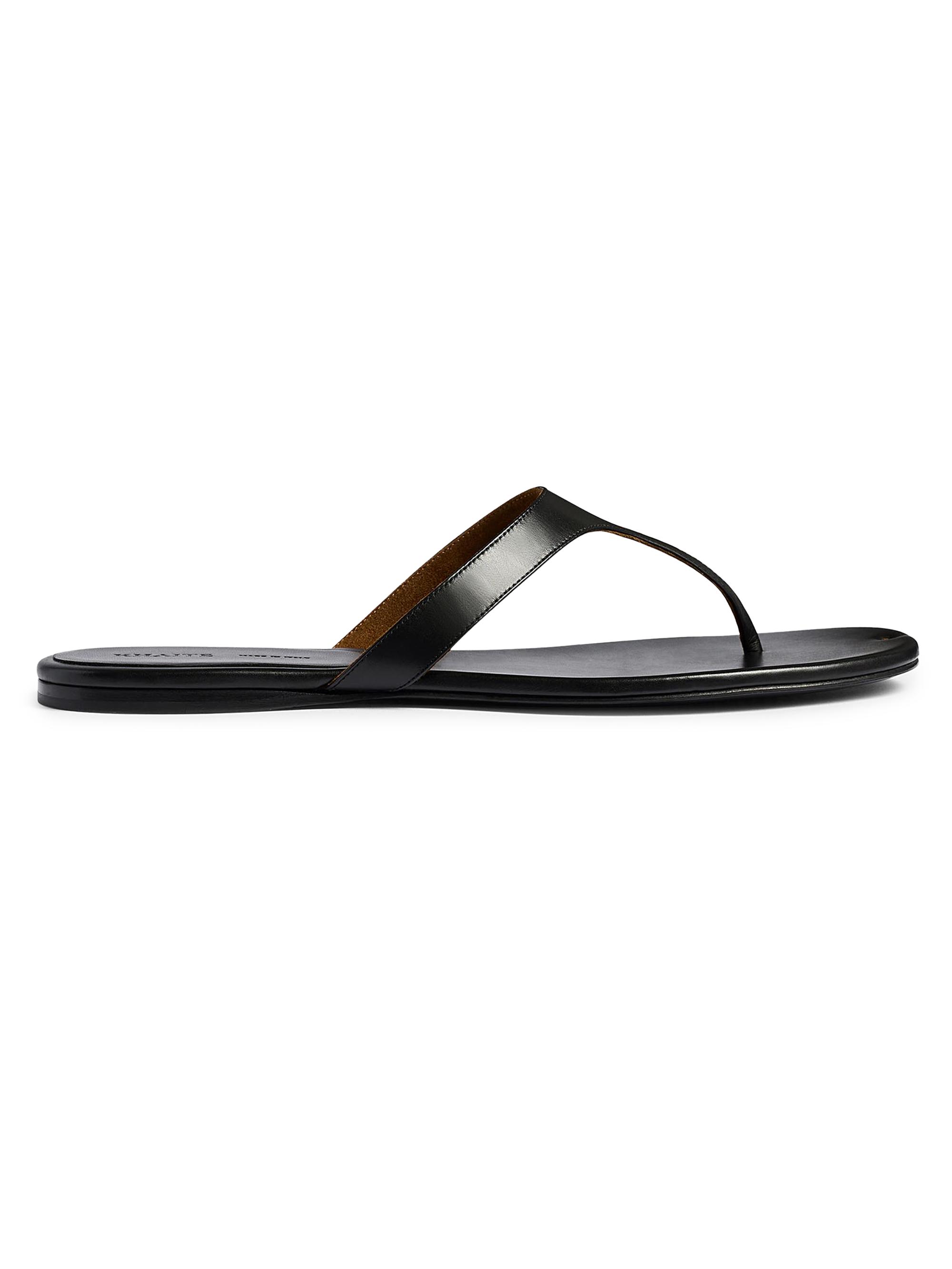Khaite Women's Archer Leather Thong Sandals - Black