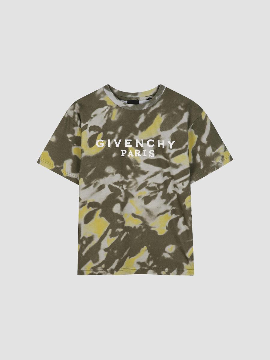 Givenchy Tie-dye Logo-print T-shirt In Green