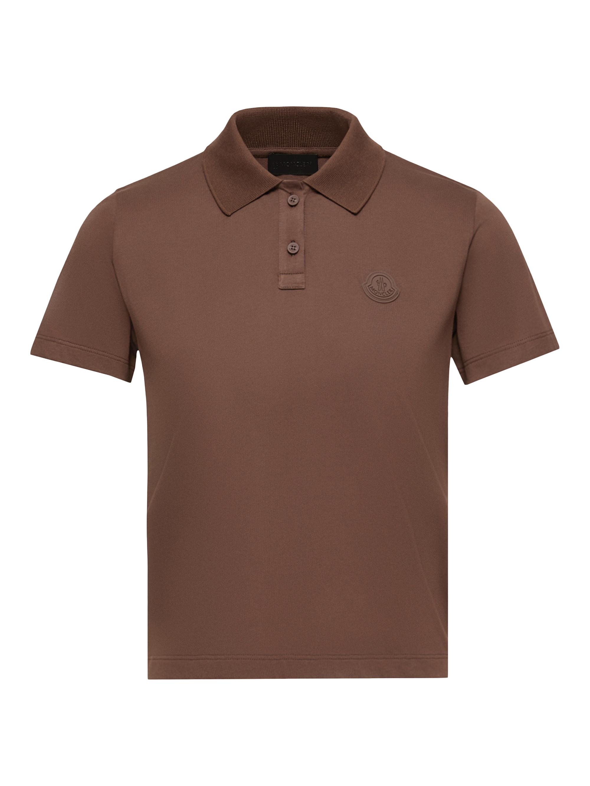 Moncler Women's Polo Shirt in Cotton Jersey with Pleats - Brown