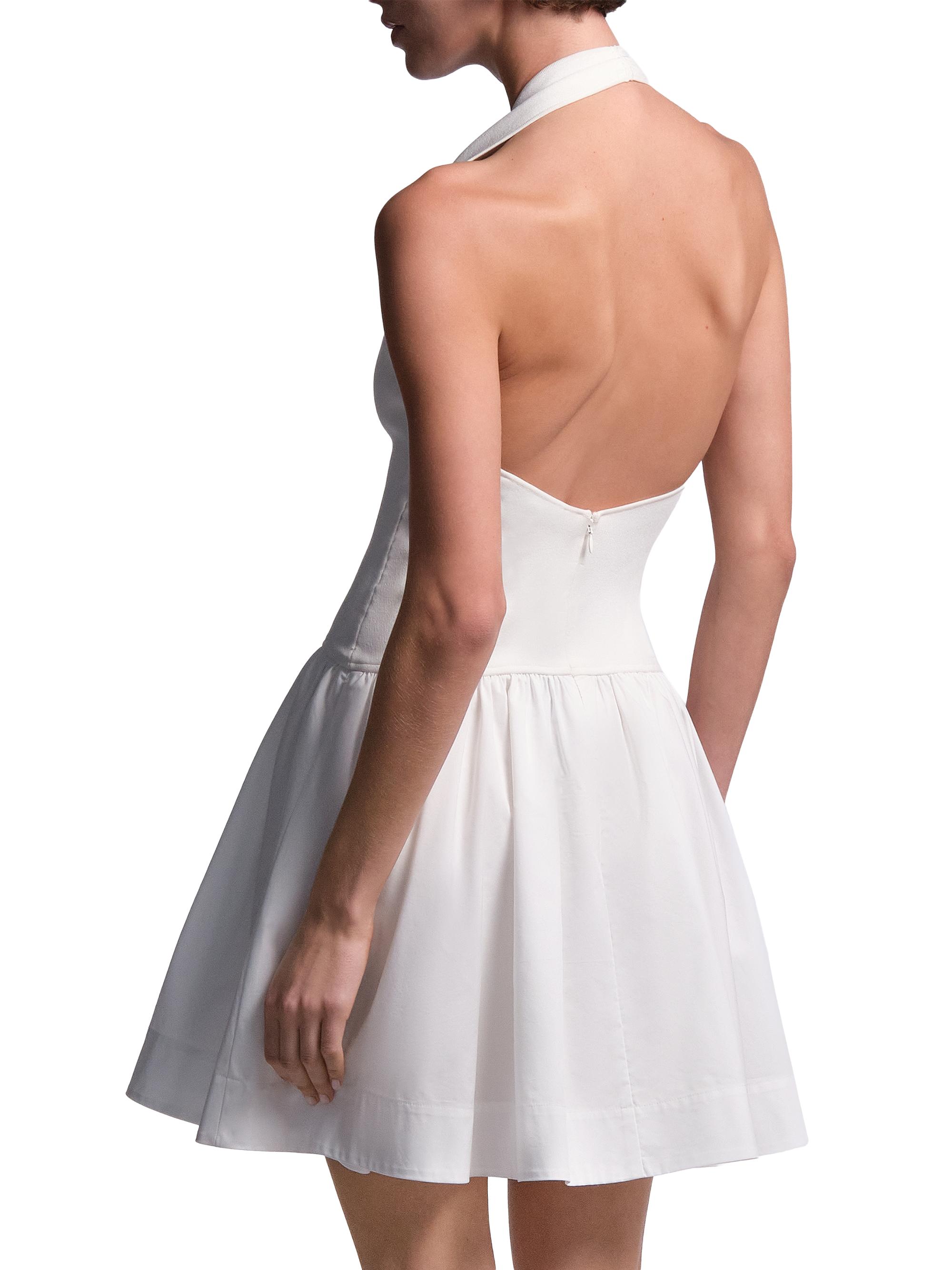 BCBGMAXAZRIA Women's Perle Halter Mini Dress - White | Thumbnail 4
