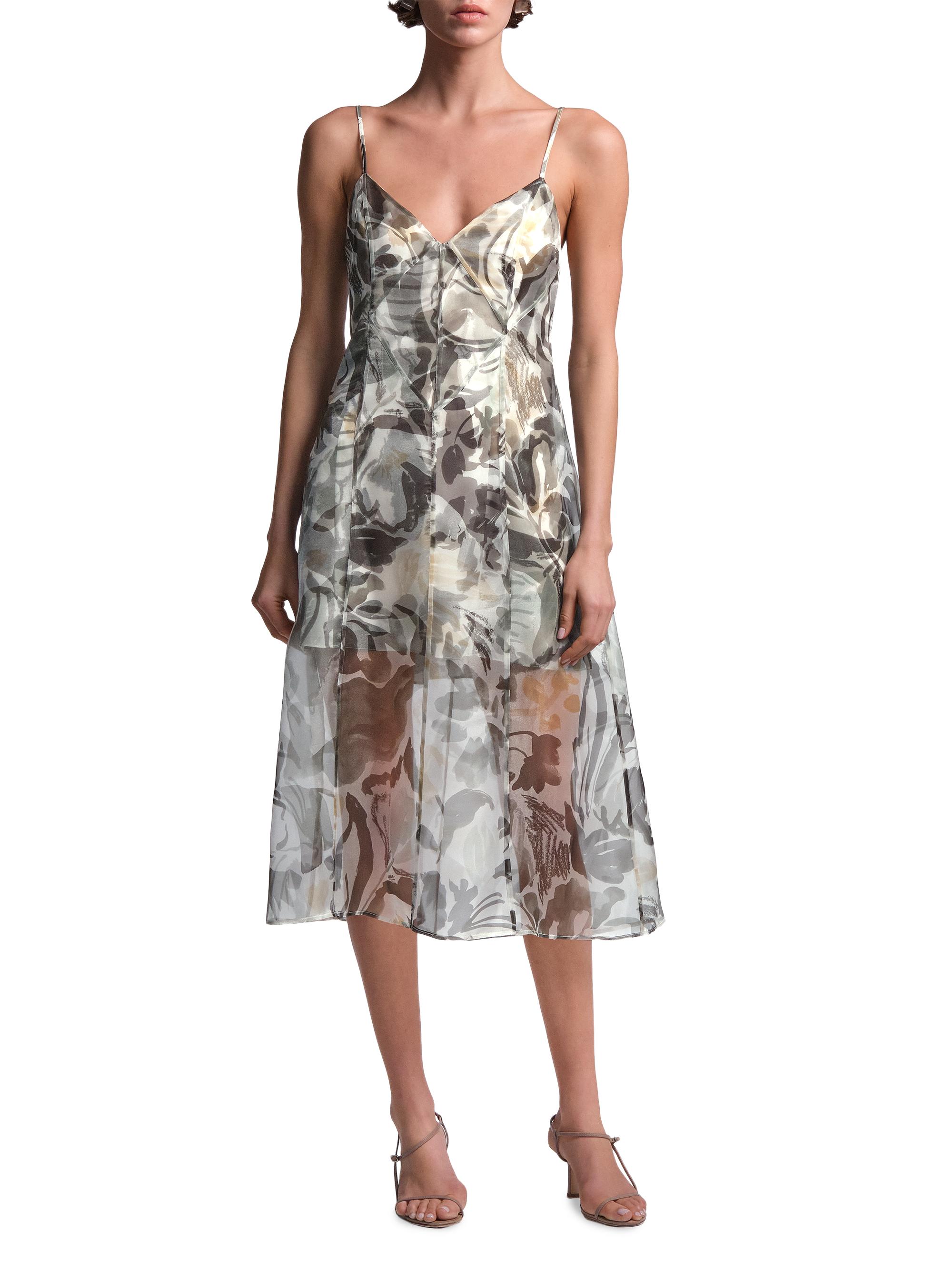 BCBGMAXAZRIA Women's Lorelie Floral Midi Dress - Abstract Garden Print | Thumbnail 2