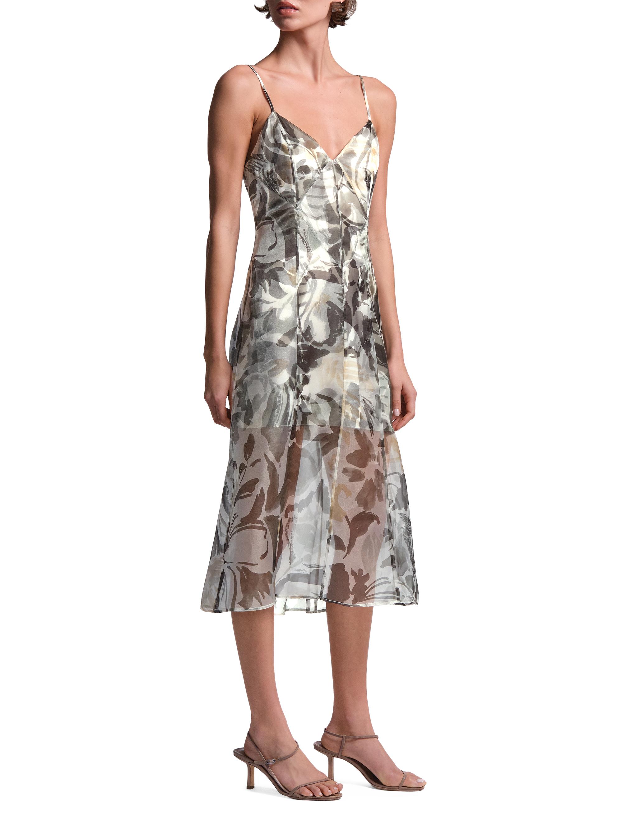 BCBGMAXAZRIA Women's Lorelie Floral Midi Dress - Abstract Garden Print | Thumbnail 3