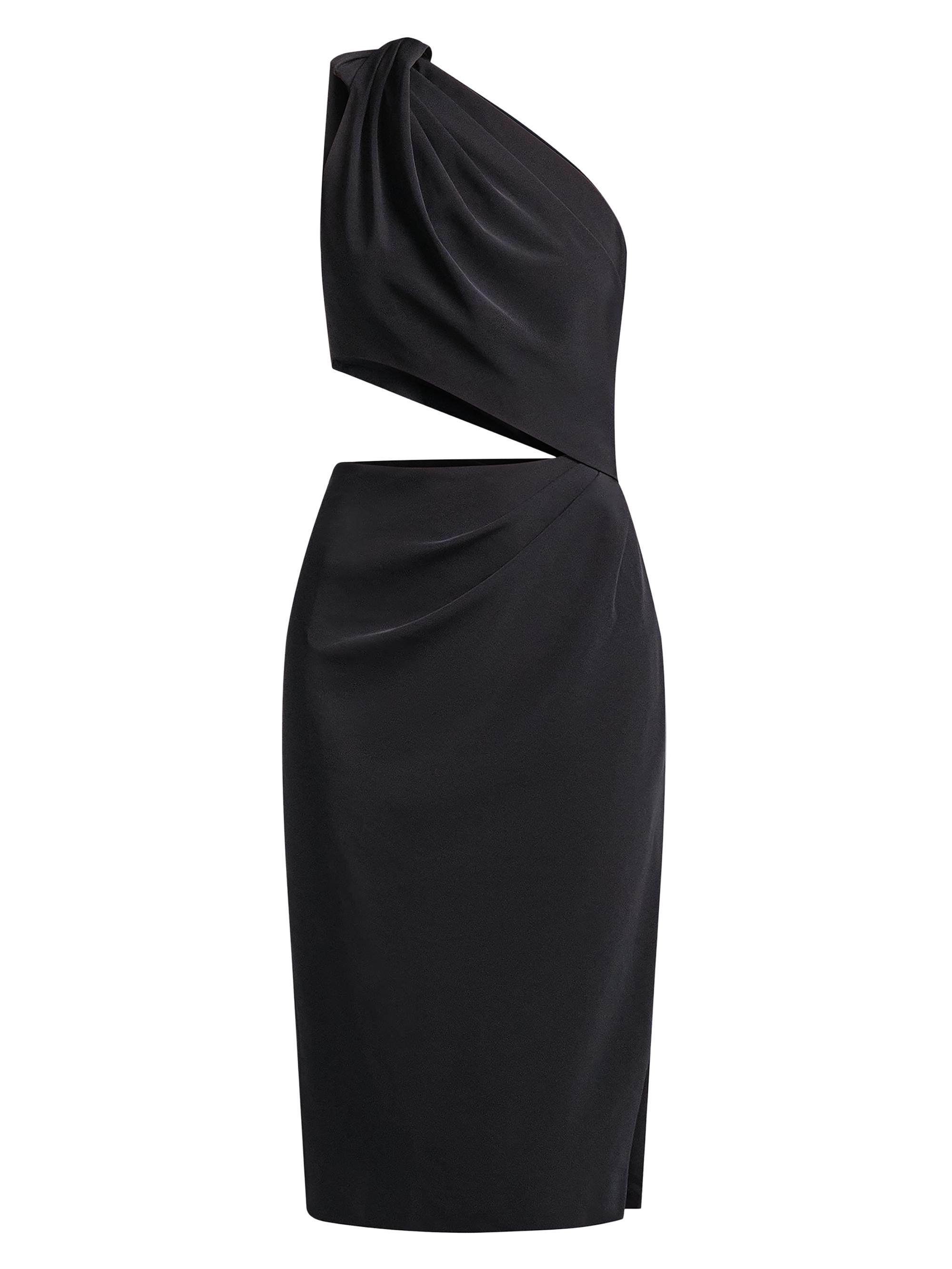 BCBGMAXAZRIA Women's Isabel Cut-Out One-Shoulder Midi Dress - Black