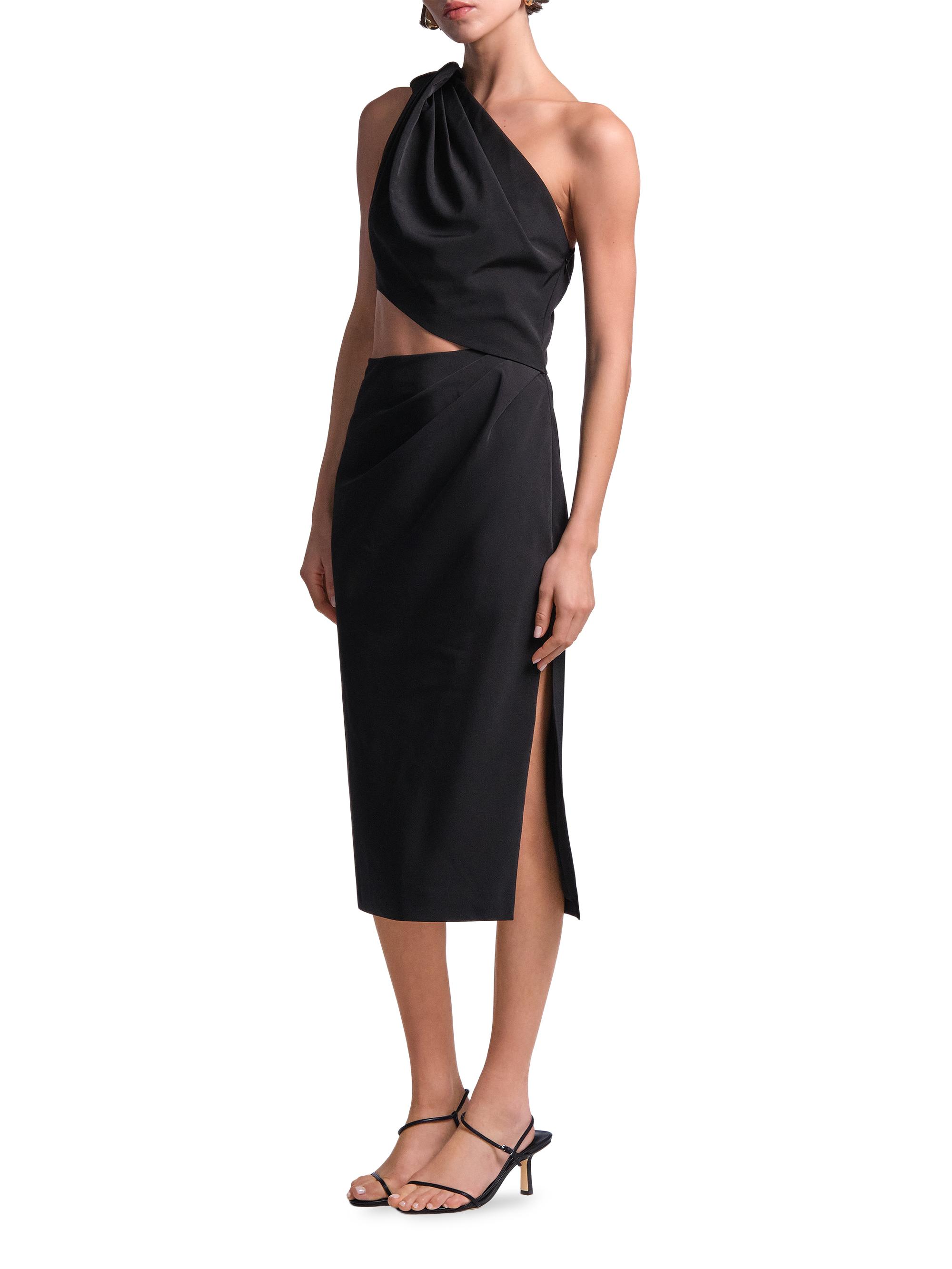 BCBGMAXAZRIA Women's Isabel Cut-Out One-Shoulder Midi Dress - Black | Thumbnail 5
