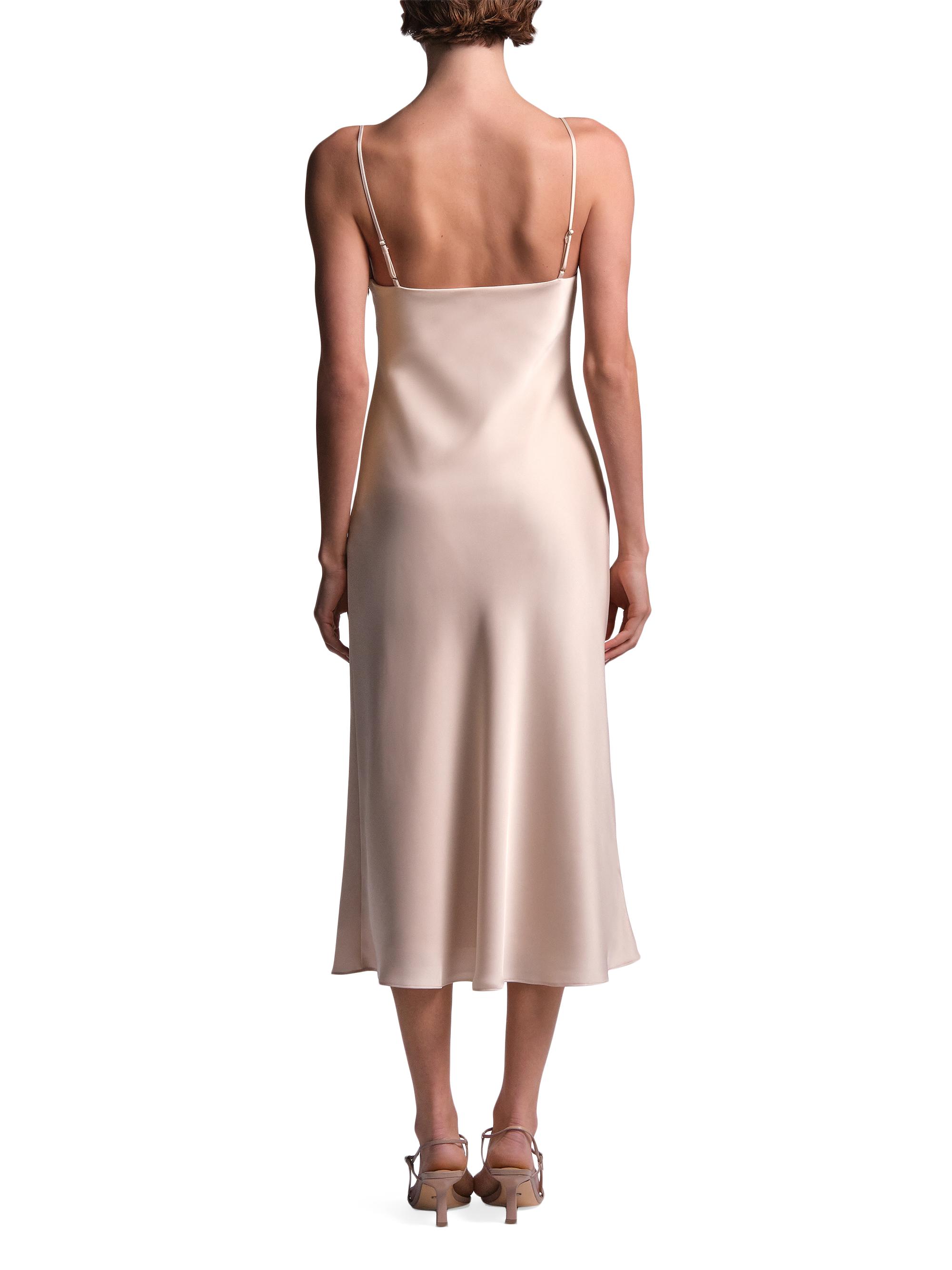 BCBGMAXAZRIA Women's Mona Satin Midi Dress - Peach Blush | Thumbnail 4