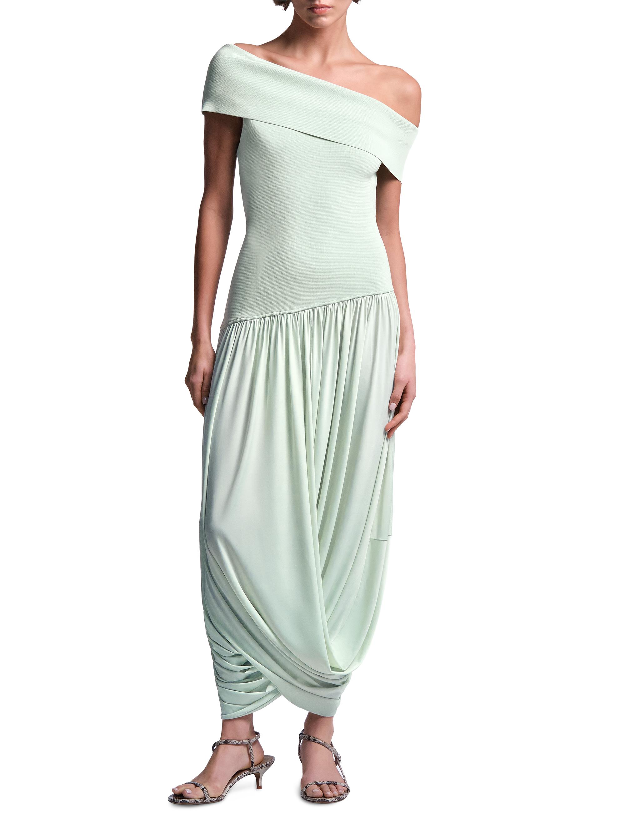 BCBGMAXAZRIA Women's Myla Draped Jersey One-Shoulder Maxi Dress - Pistachio | Thumbnail 3