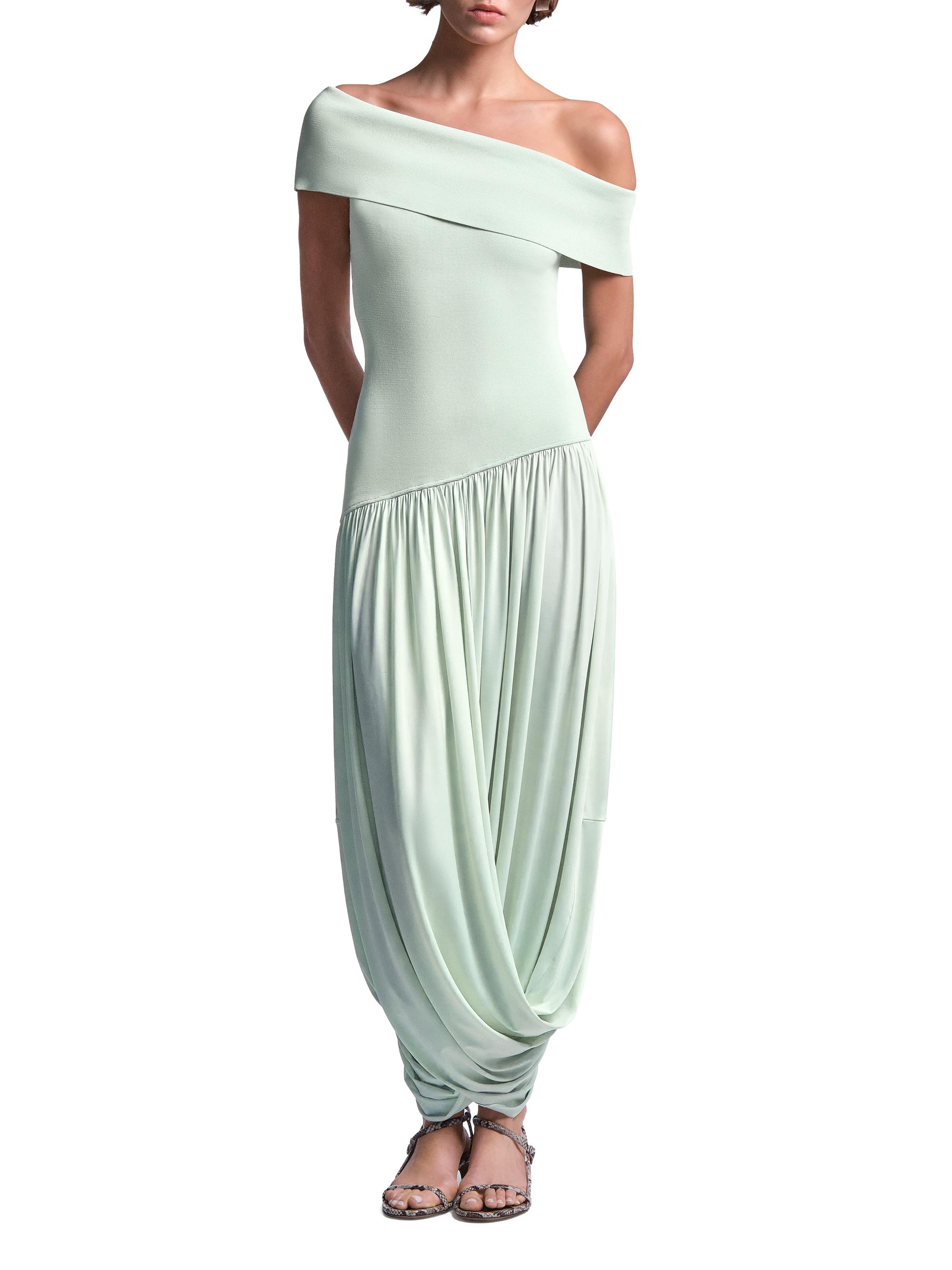 BCBGMAXAZRIA Women's Myla Draped Jersey One-Shoulder Maxi Dress - Pistachio | Thumbnail 6
