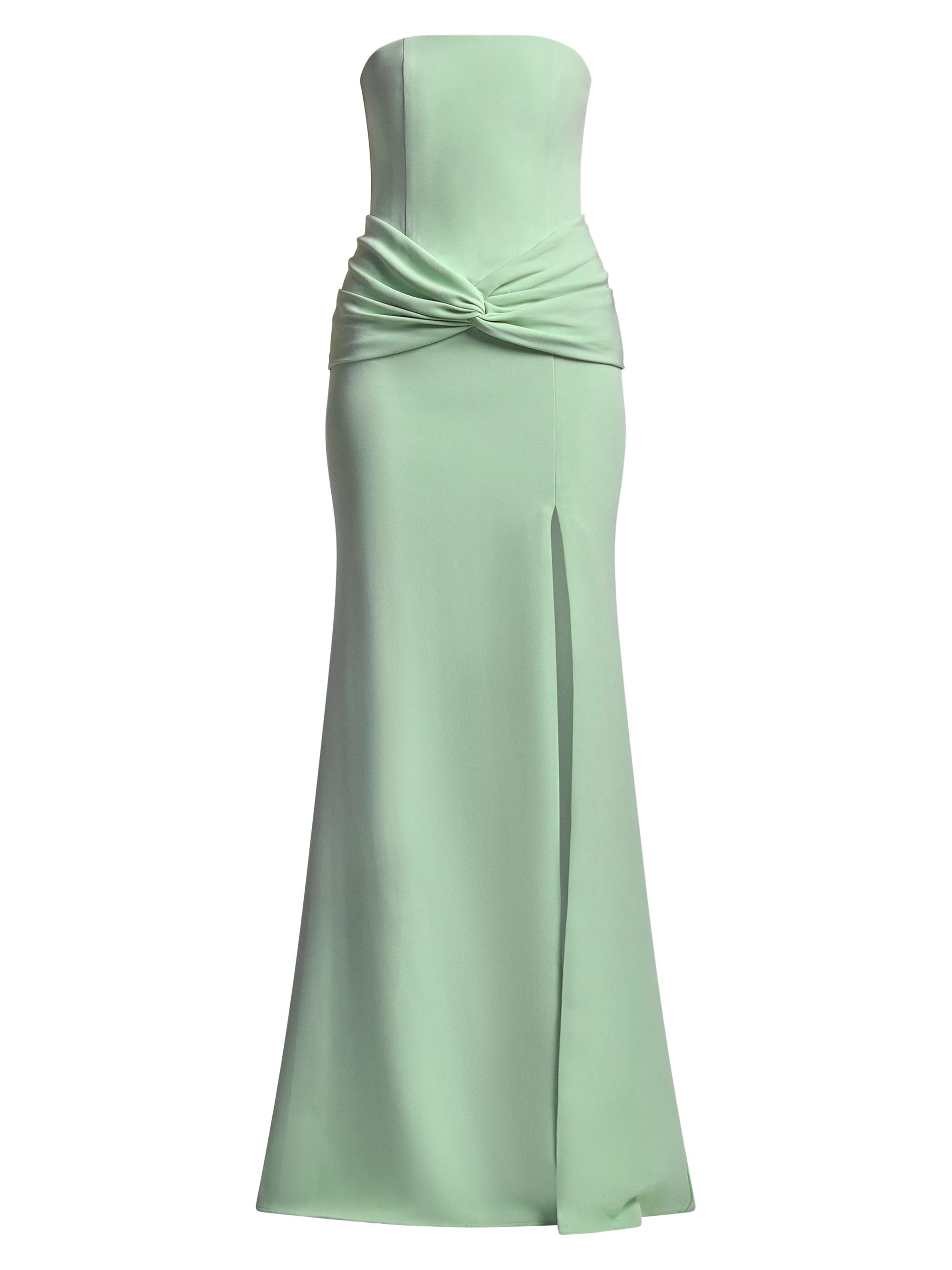 BCBGMAXAZRIA Women's Sylvia Ruched Strapless Mermaid Gown - Pistachio