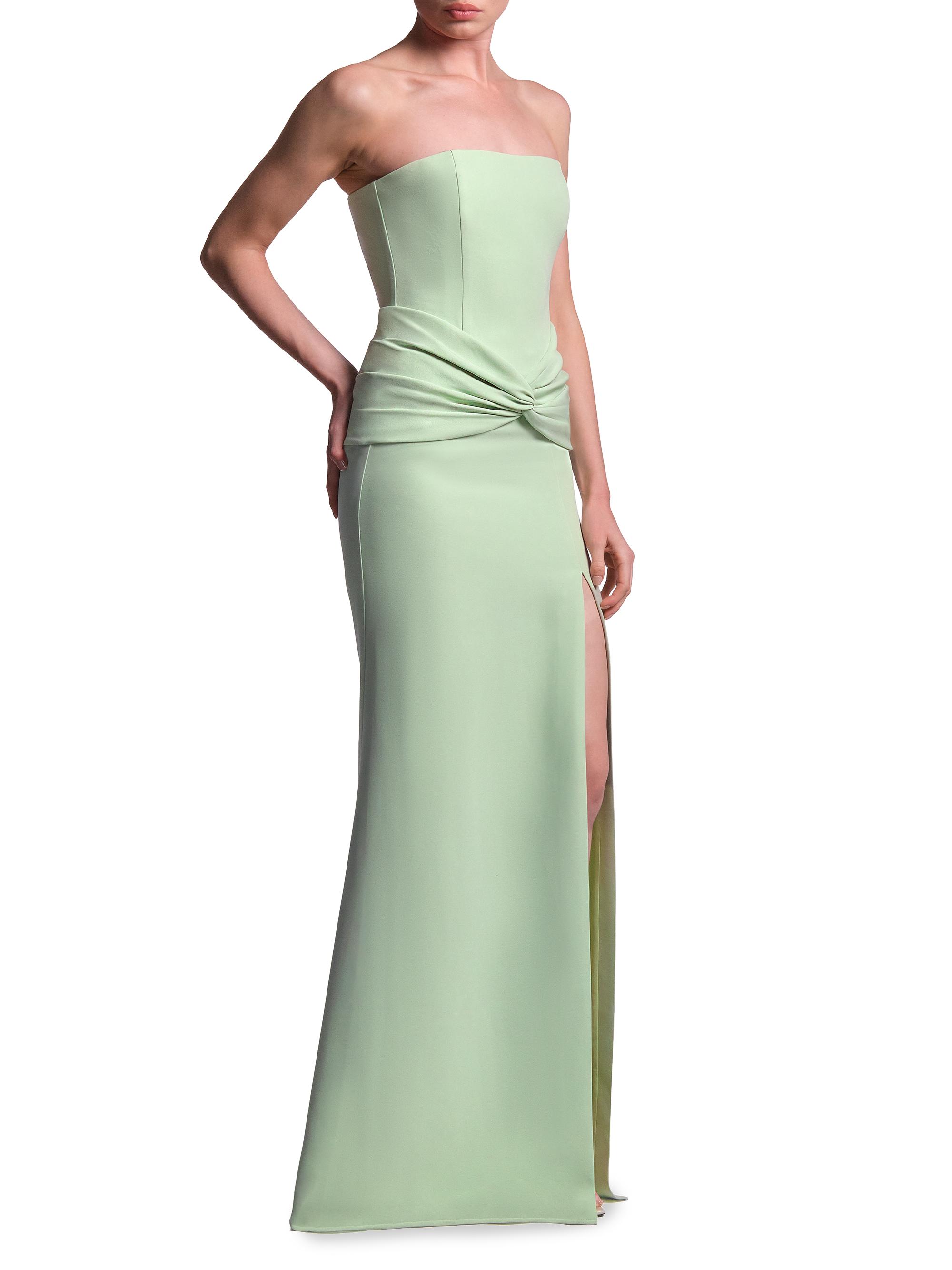 BCBGMAXAZRIA Women's Sylvia Ruched Strapless Mermaid Gown - Pistachio | Thumbnail 4
