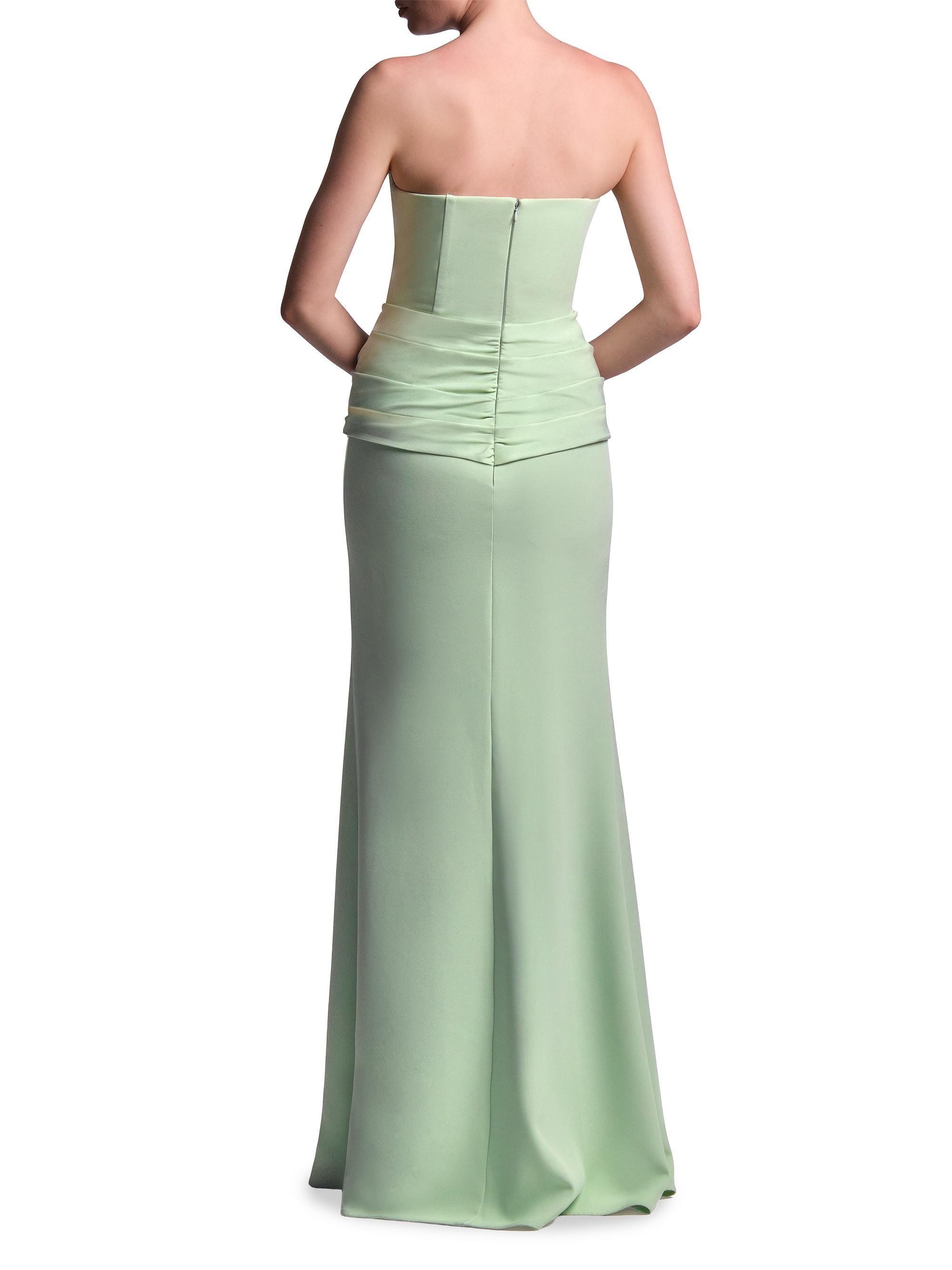 BCBGMAXAZRIA Women's Sylvia Ruched Strapless Mermaid Gown - Pistachio | Thumbnail 5