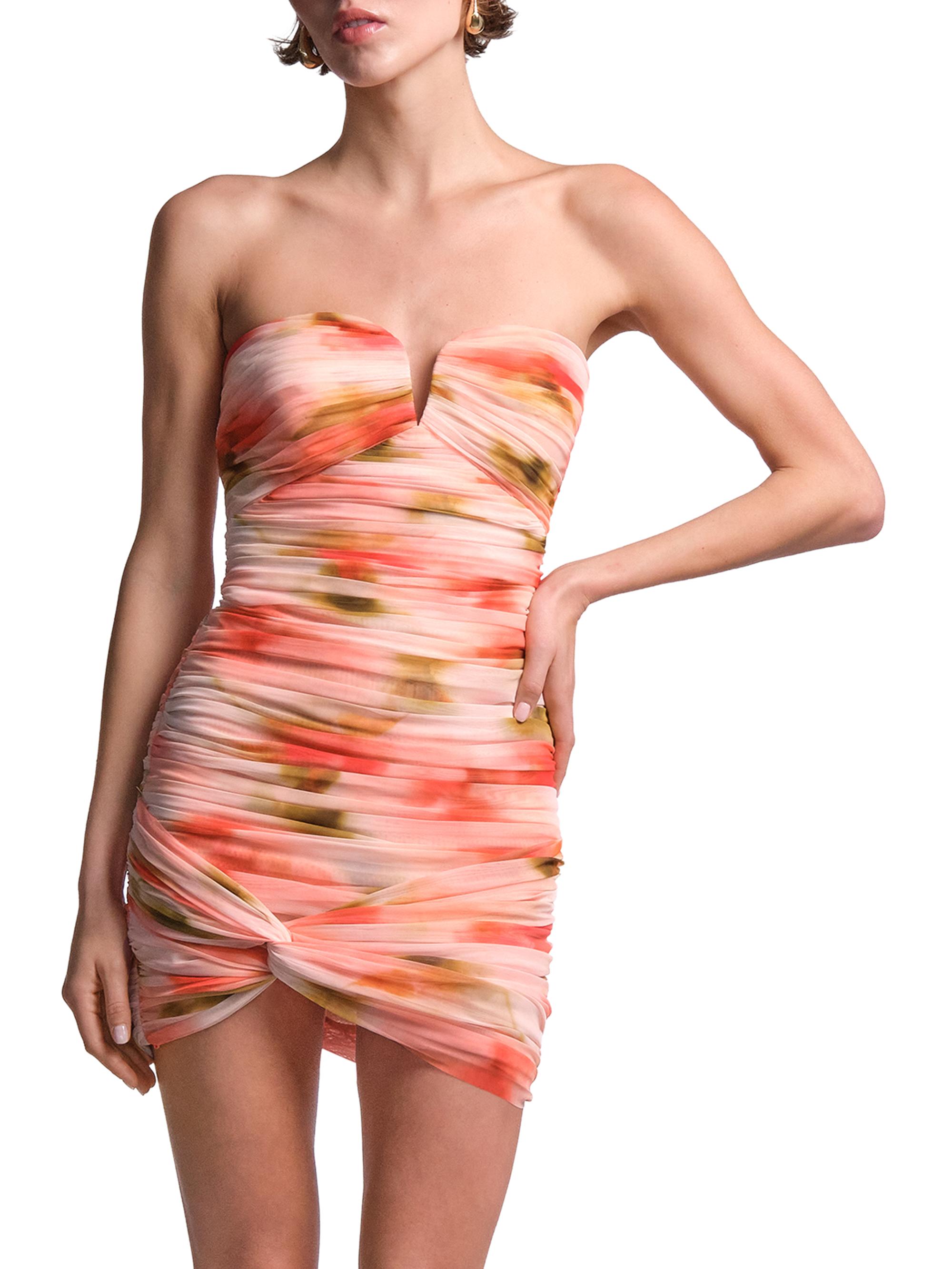 BCBGMAXAZRIA Women's Elia Floral Ruched Mini Dress - Floral Echo Print | Thumbnail 2