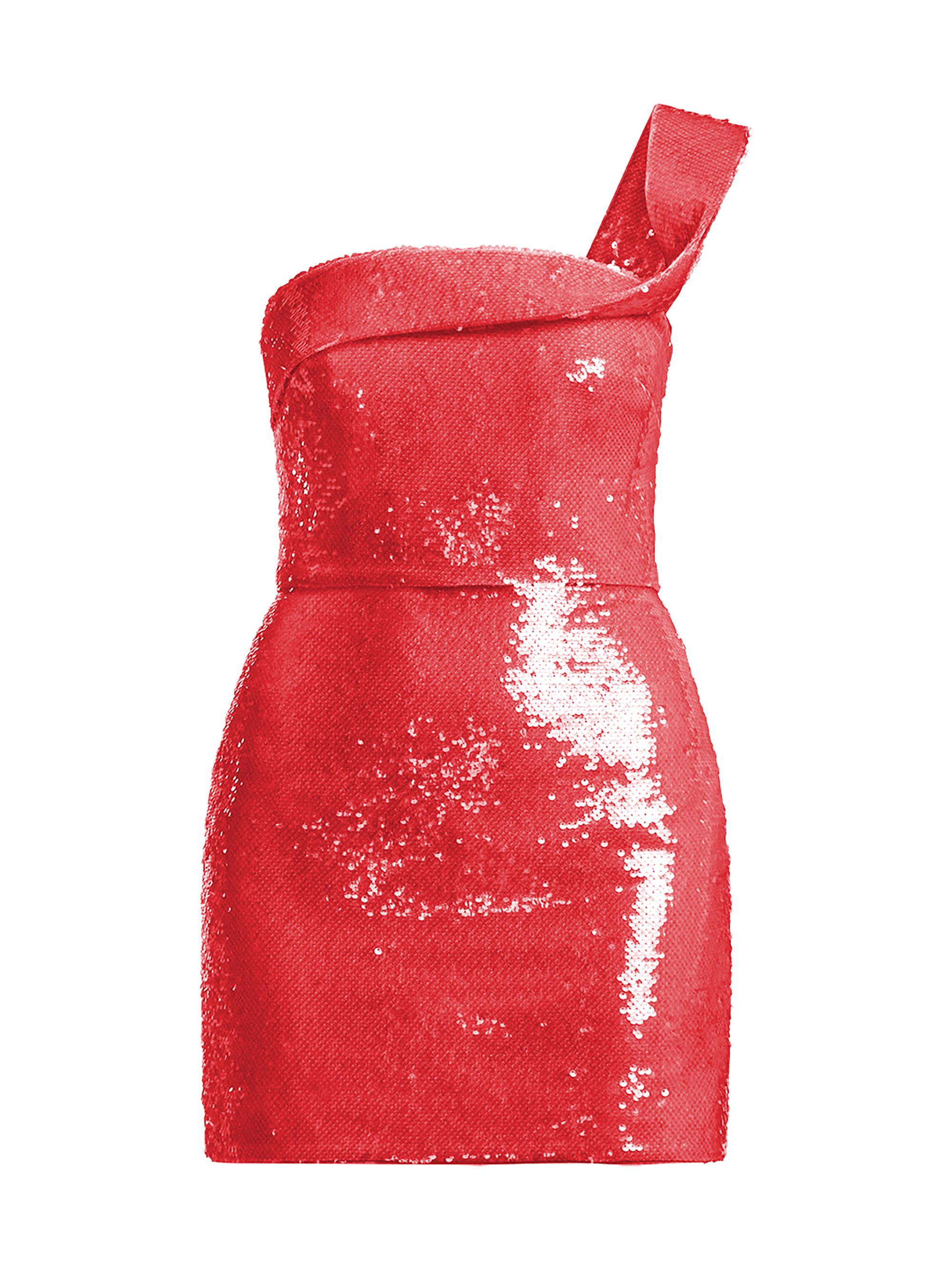 BCBGMAXAZRIA Women's Maci Sequined One-Shoulder Mini Dress - Candy Pink