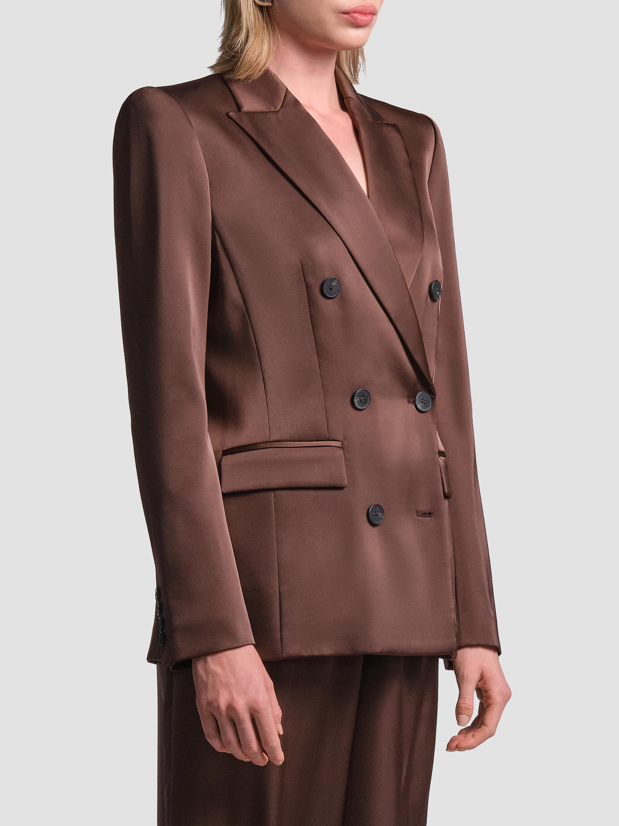BCBGMAXAZRIA Women's Sydney Tailored Satin Blazer - Chocolate | Thumbnail 5