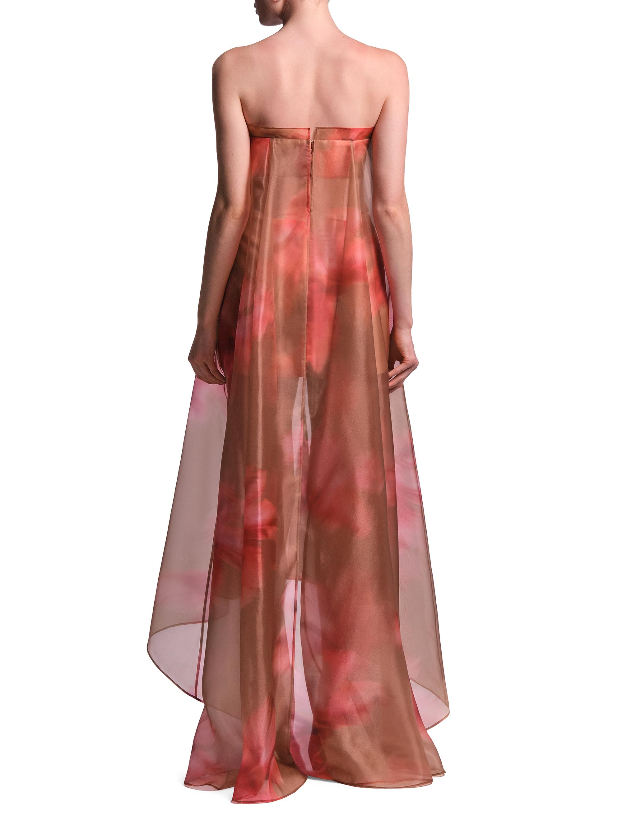 BCBGMAXAZRIA Women's Annika Watercolor Floral Strapless Gown - Flame Meadow Print | Thumbnail 5