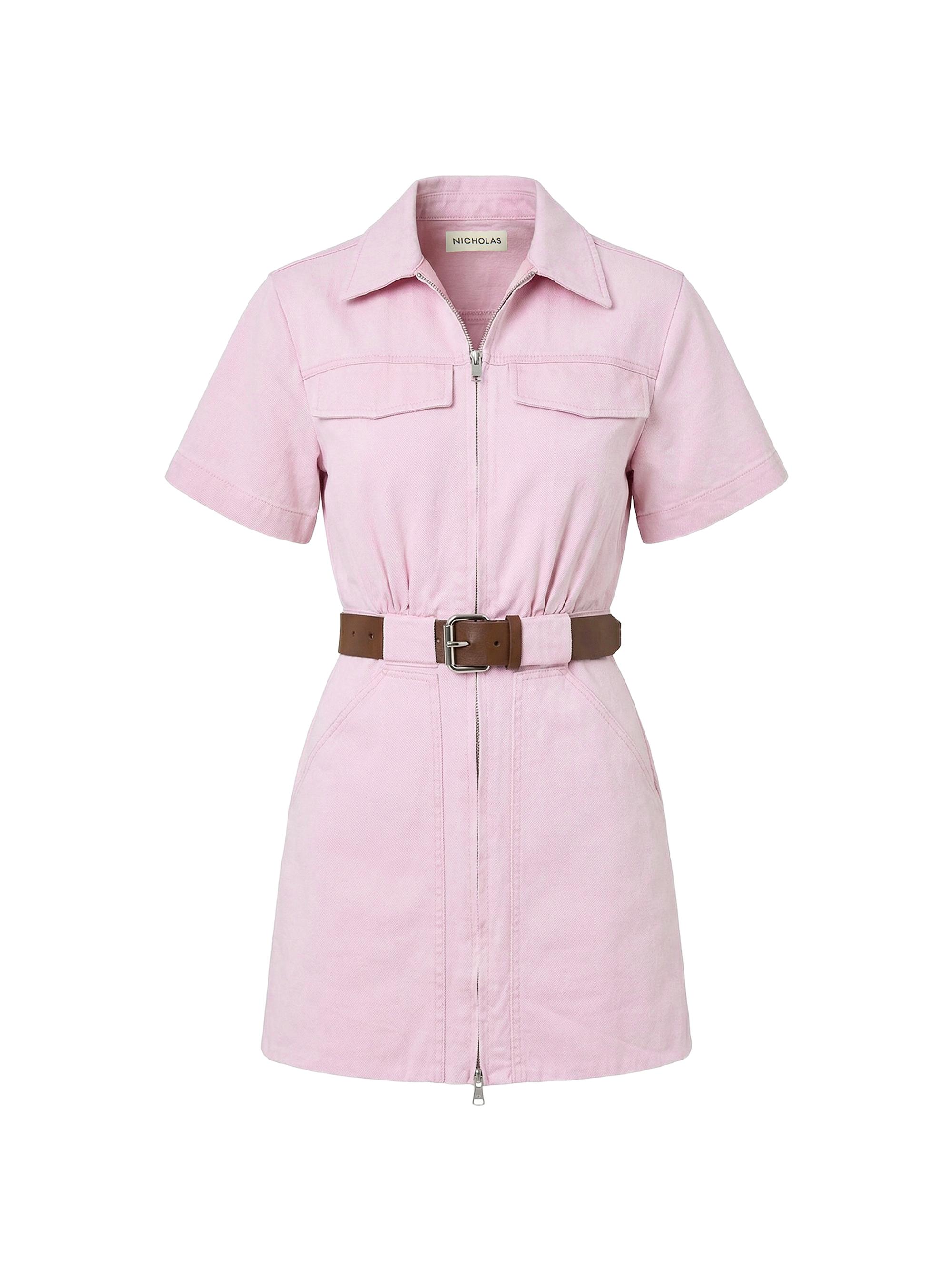 Nicholas the Label Women's Embla Utility Belted Denim Minidress - Rose